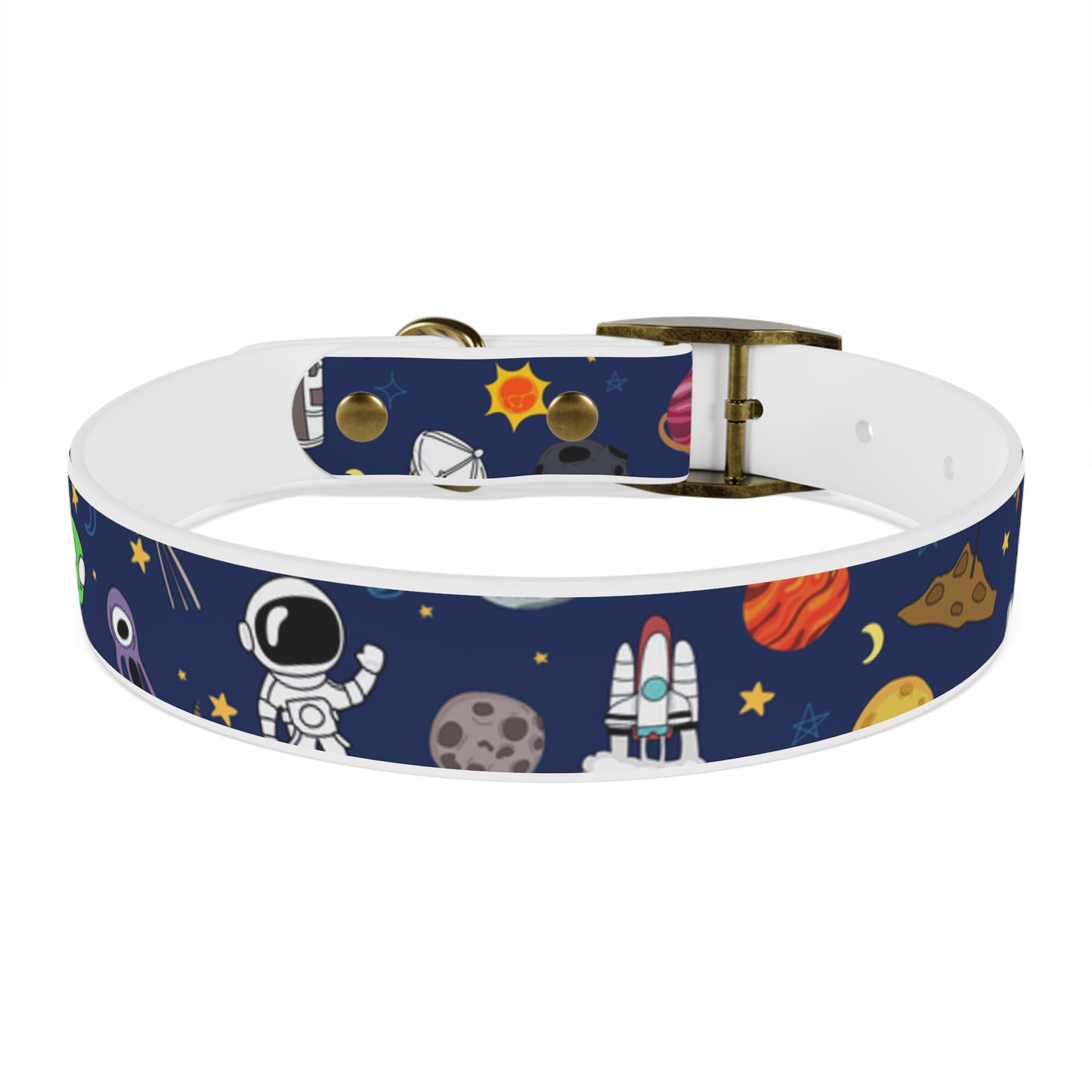 Out Of This World Space Print Hypoallergenic Dog Collar -Choose Size and Buckle Finish