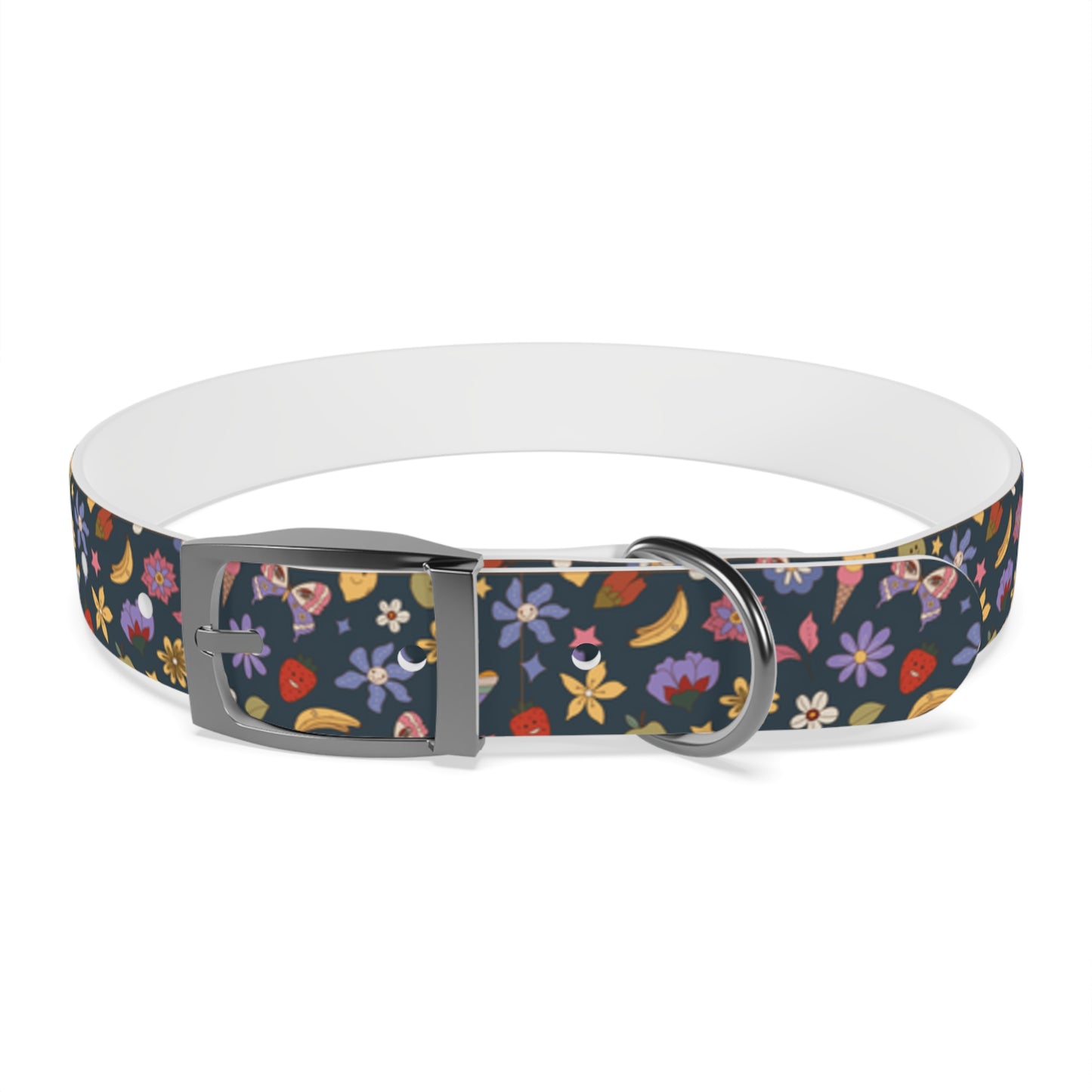 Flutter Bloom Floral Hypoallergenic Dog Collar -Choose Buckle Finish