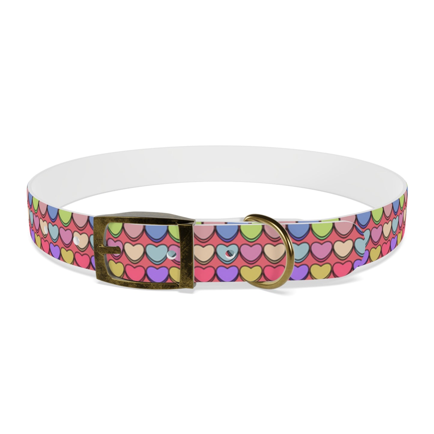 Candy Hearts Valentine's Day Hypoallergenic Dog Collar -Choose Buckle Finish