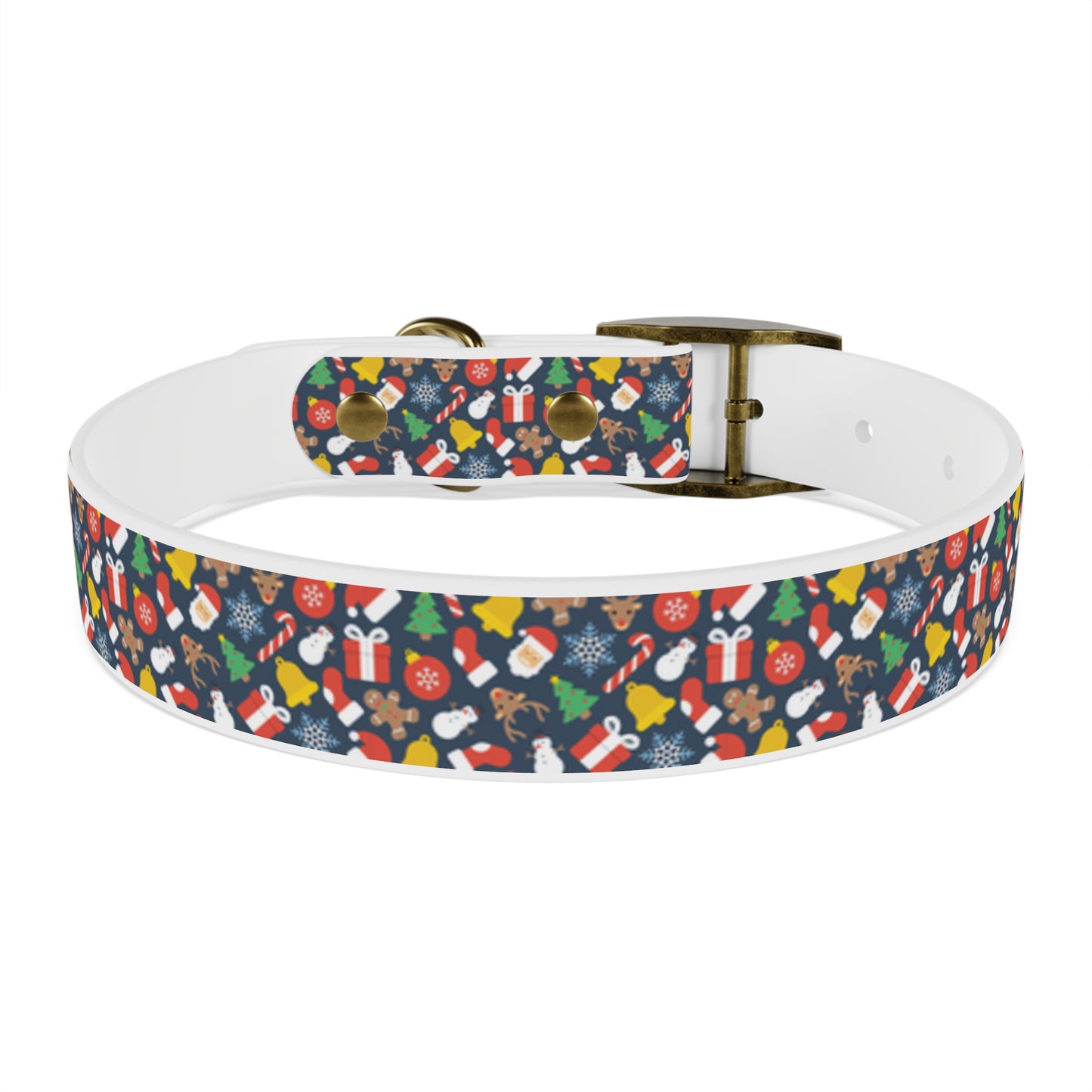 Holly Jolly Hypoallergenic Christmas Dog Collar -Choose Buckle Finish