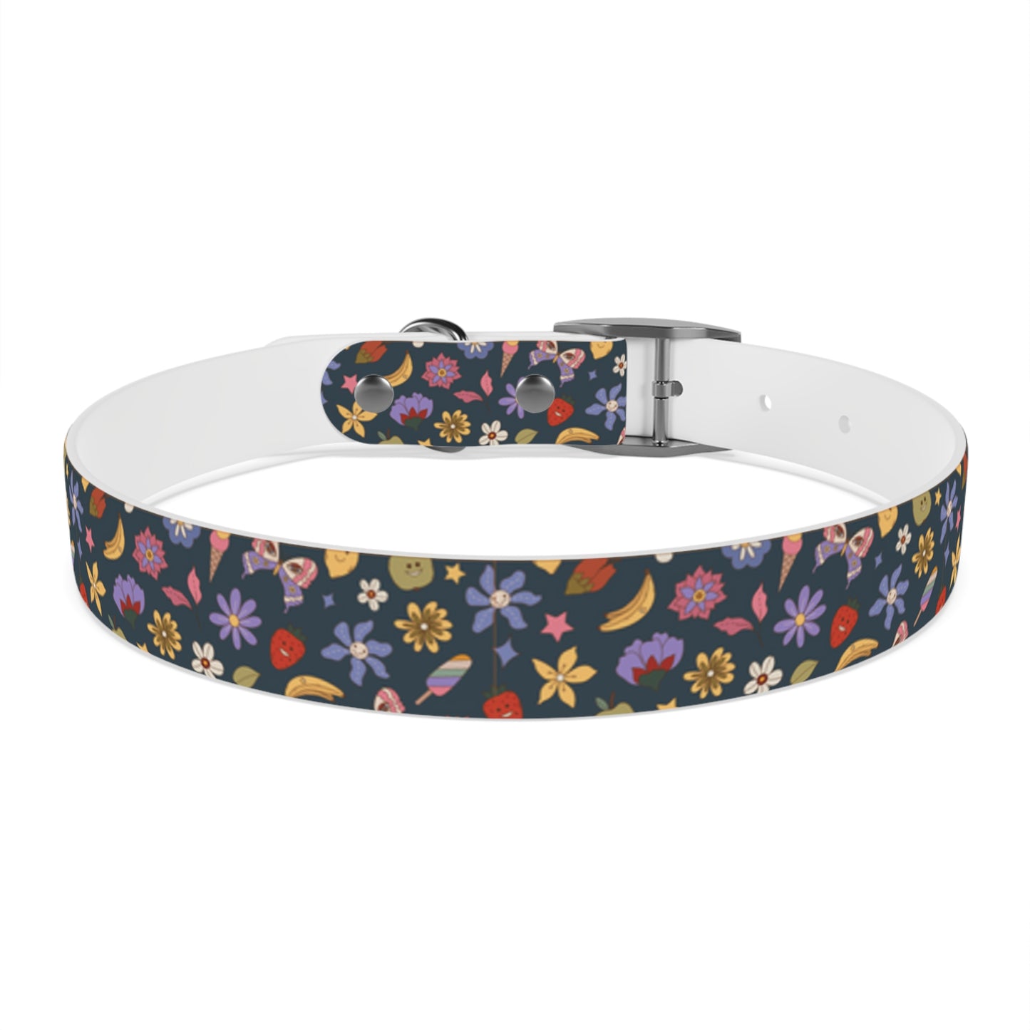 Flutter Bloom Floral Hypoallergenic Dog Collar -Choose Buckle Finish