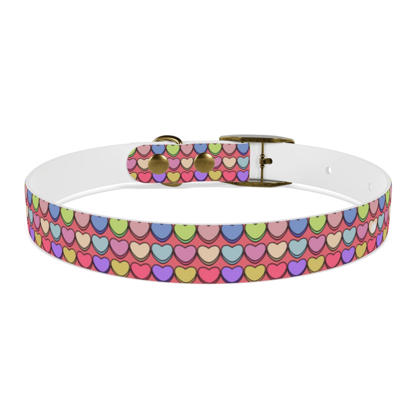 Candy Hearts Valentine's Day Hypoallergenic Dog Collar -Choose Buckle Finish