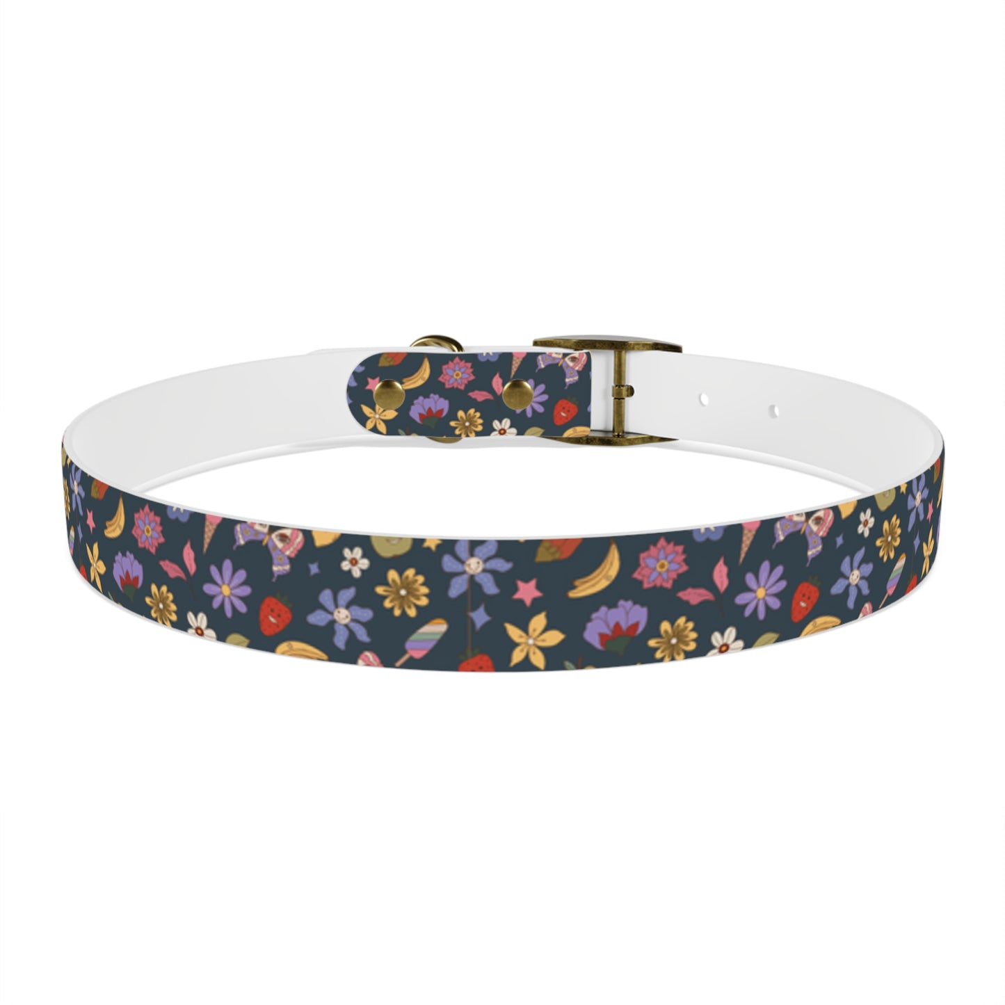 Flutter Bloom Floral Hypoallergenic Dog Collar -Choose Buckle Finish