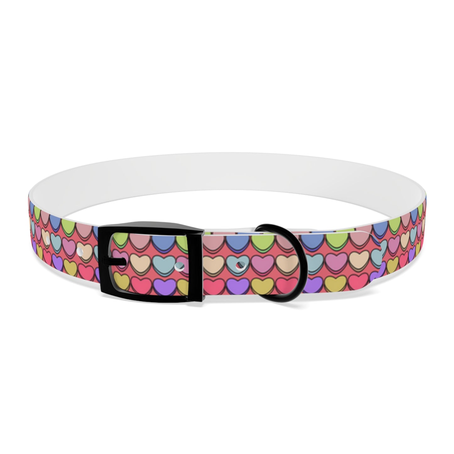 Candy Hearts Valentine's Day Hypoallergenic Dog Collar -Choose Buckle Finish