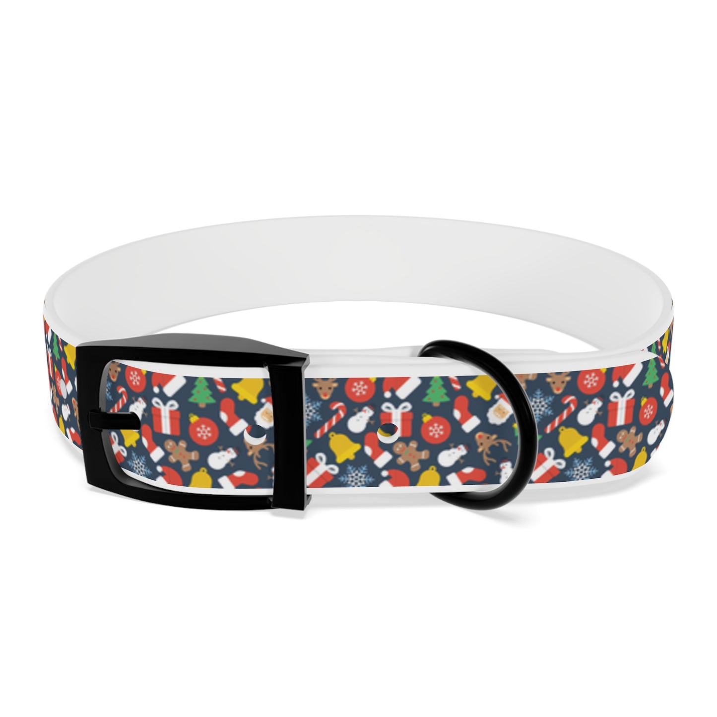 Holly Jolly Hypoallergenic Christmas Dog Collar -Choose Buckle Finish