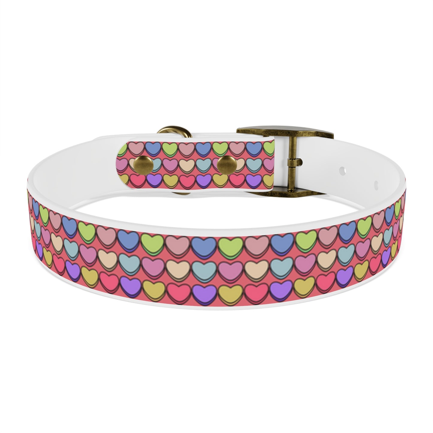 Candy Hearts Valentine's Day Hypoallergenic Dog Collar -Choose Buckle Finish