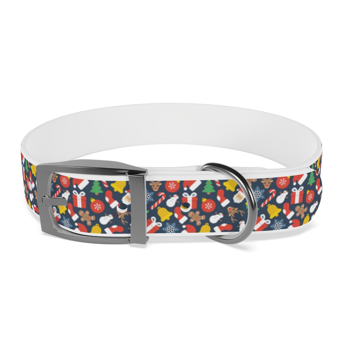 Holly Jolly Hypoallergenic Christmas Dog Collar -Choose Buckle Finish