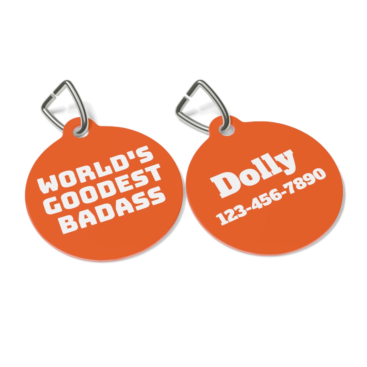 World's Goodest Badass Funny Personalized  Pet Tag for Dogs and Cats