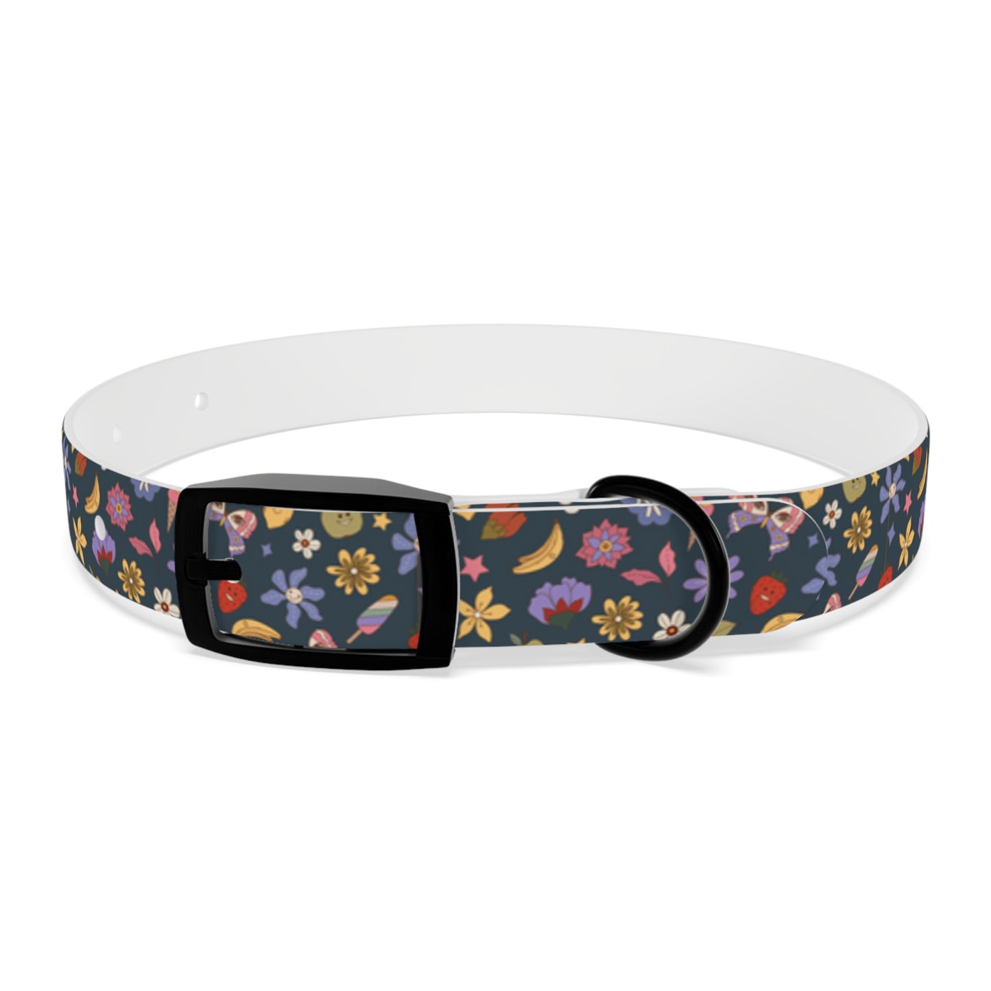 Flutter Bloom Floral Hypoallergenic Dog Collar -Choose Buckle Finish