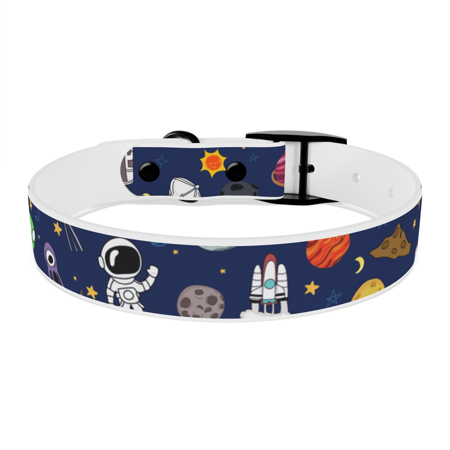 Out Of This World Space Print Hypoallergenic Dog Collar -Choose Size and Buckle Finish