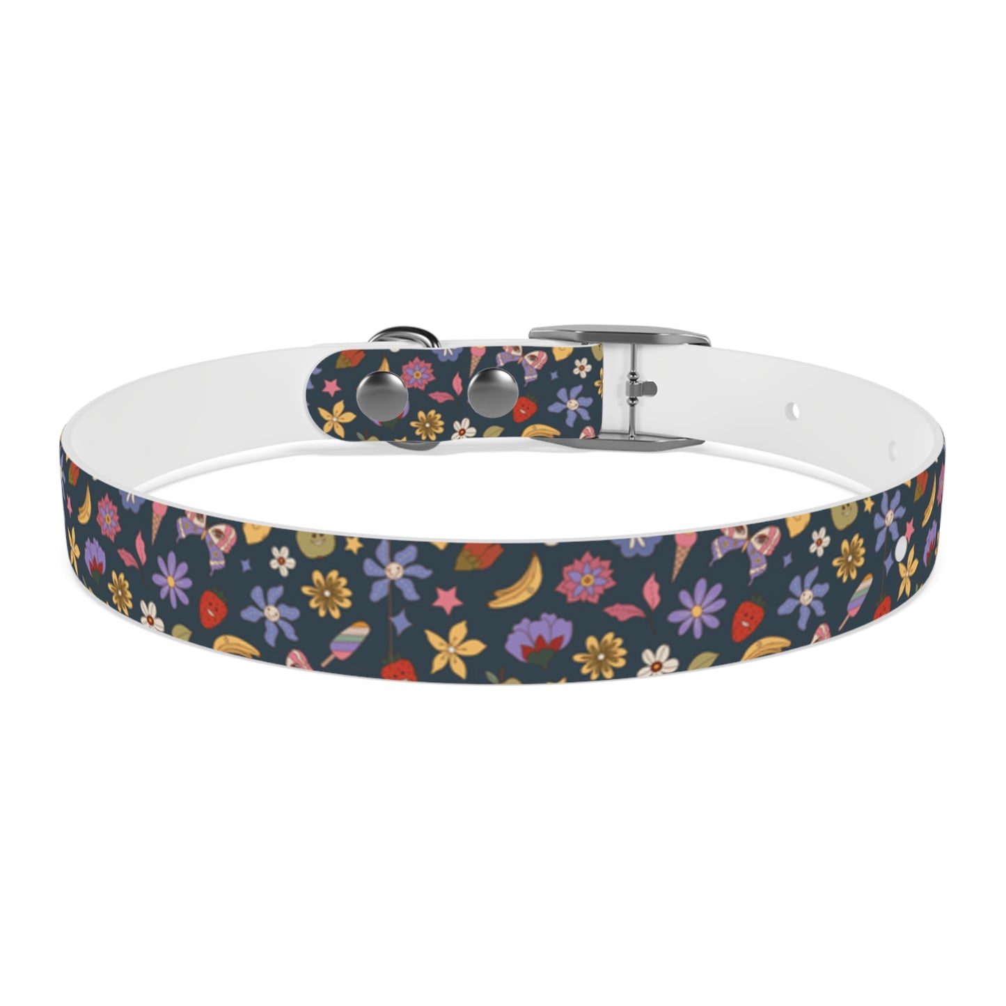 Flutter Bloom Floral Hypoallergenic Dog Collar -Choose Buckle Finish