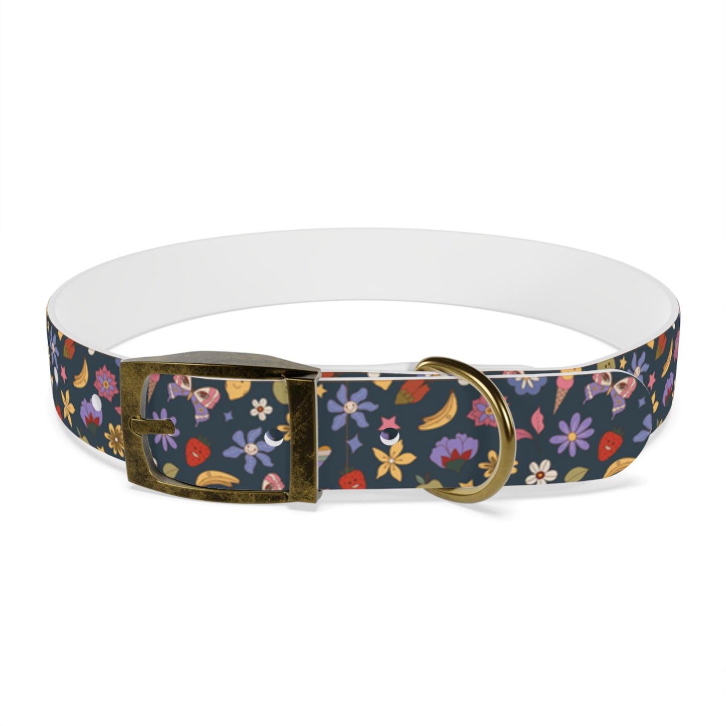 Flutter Bloom Floral Hypoallergenic Dog Collar -Choose Buckle Finish