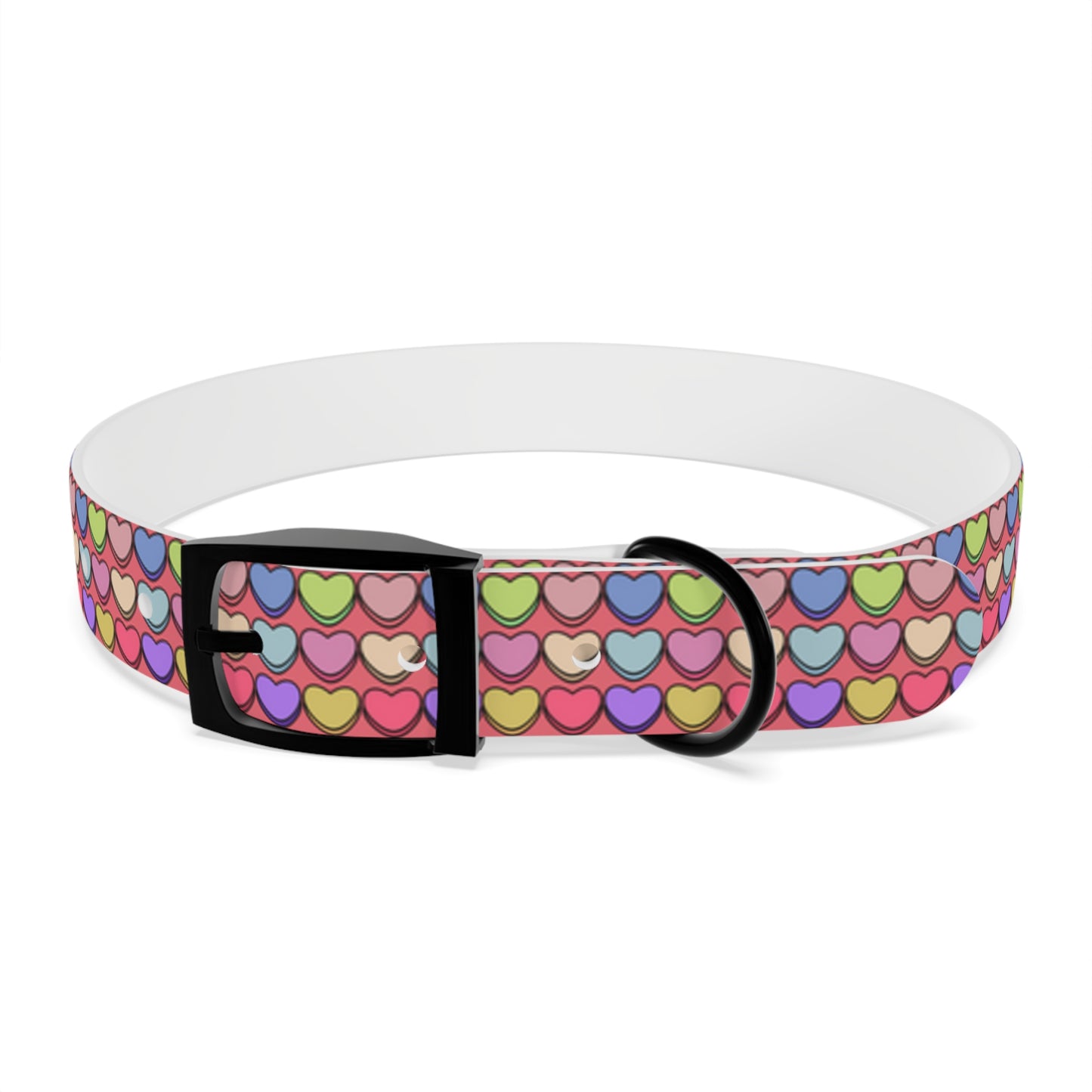 Candy Hearts Valentine's Day Hypoallergenic Dog Collar -Choose Buckle Finish