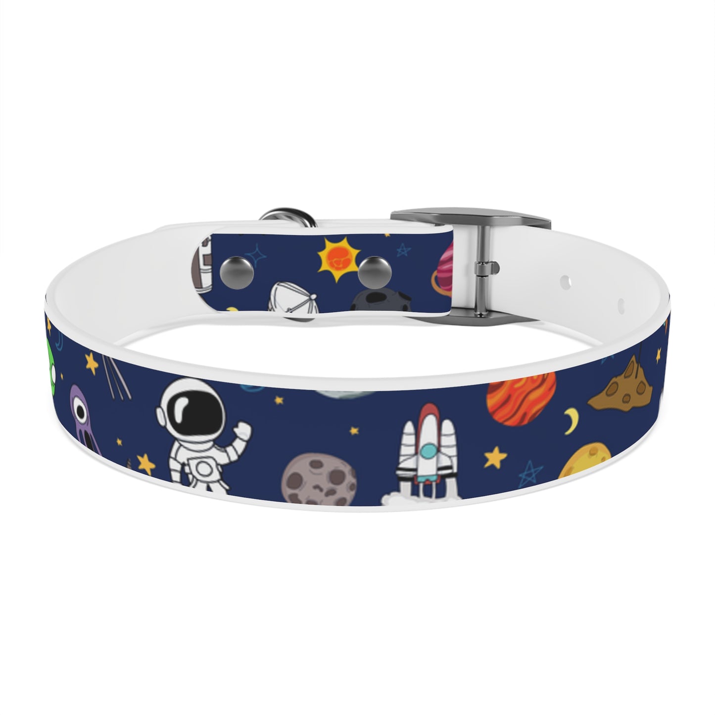 Out Of This World Space Print Hypoallergenic Dog Collar -Choose Size and Buckle Finish