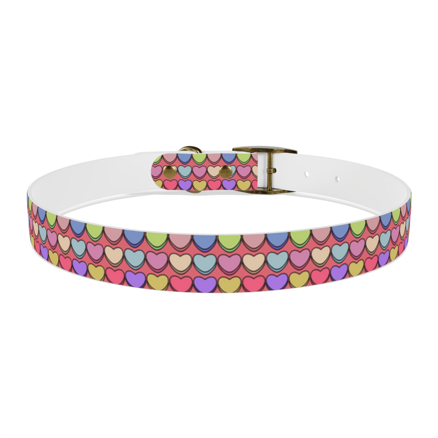 Candy Hearts Valentine's Day Hypoallergenic Dog Collar -Choose Buckle Finish