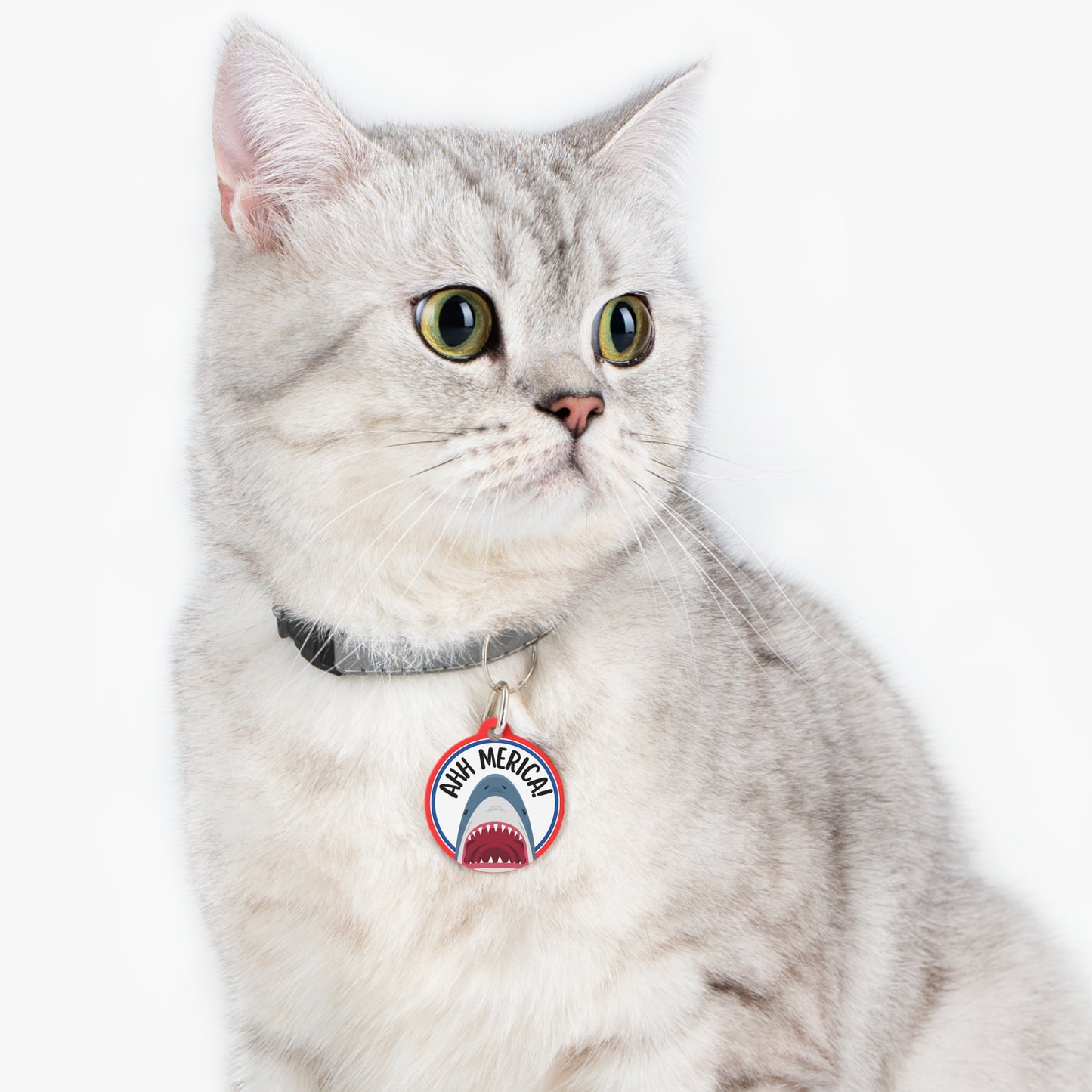 Shark Patriotic AHHMerica Personalized Pet Tag Tag
