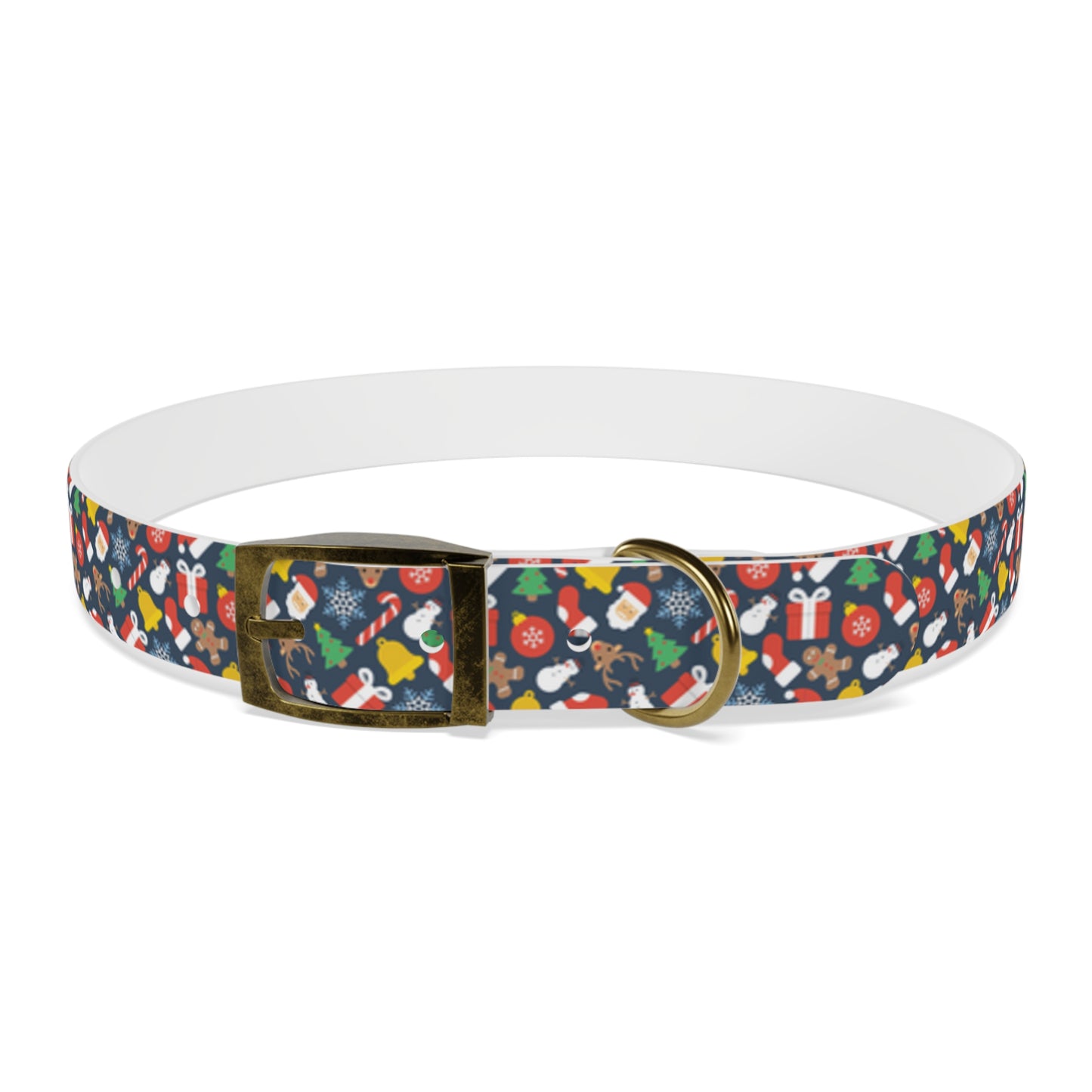 Holly Jolly Hypoallergenic Christmas Dog Collar -Choose Buckle Finish