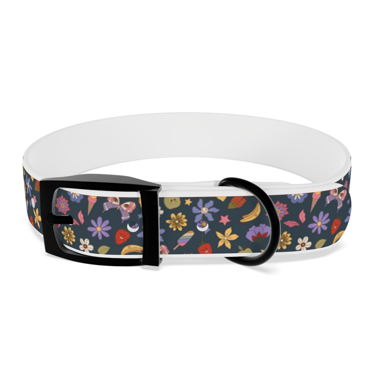 Flutter Bloom Floral Hypoallergenic Dog Collar -Choose Buckle Finish