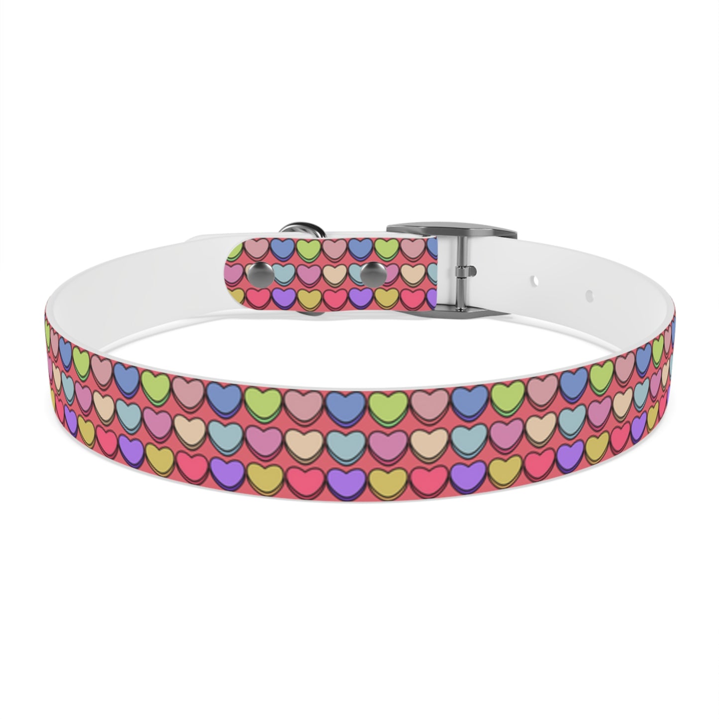 Candy Hearts Valentine's Day Hypoallergenic Dog Collar -Choose Buckle Finish