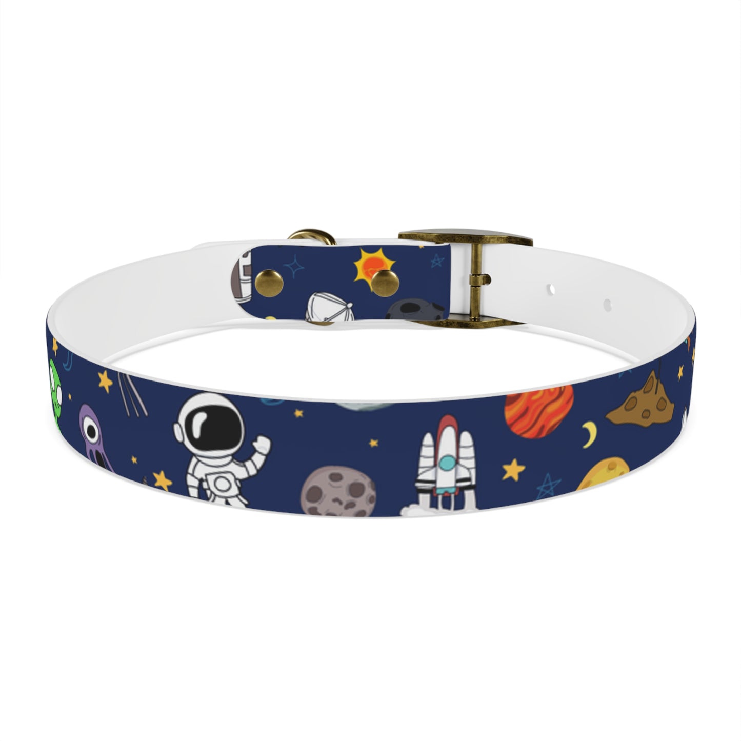 Out Of This World Space Print Hypoallergenic Dog Collar -Choose Size and Buckle Finish