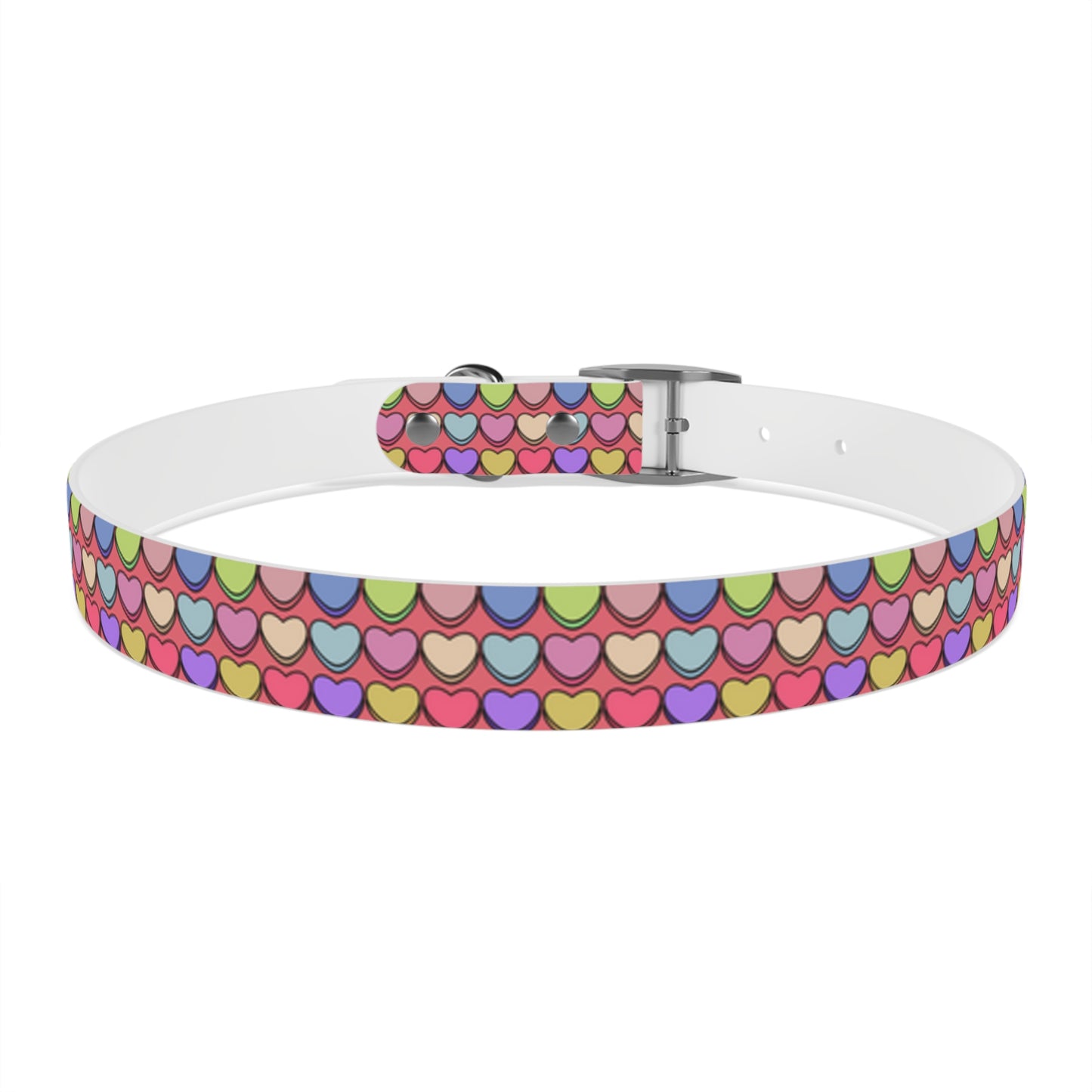 Candy Hearts Valentine's Day Hypoallergenic Dog Collar -Choose Buckle Finish