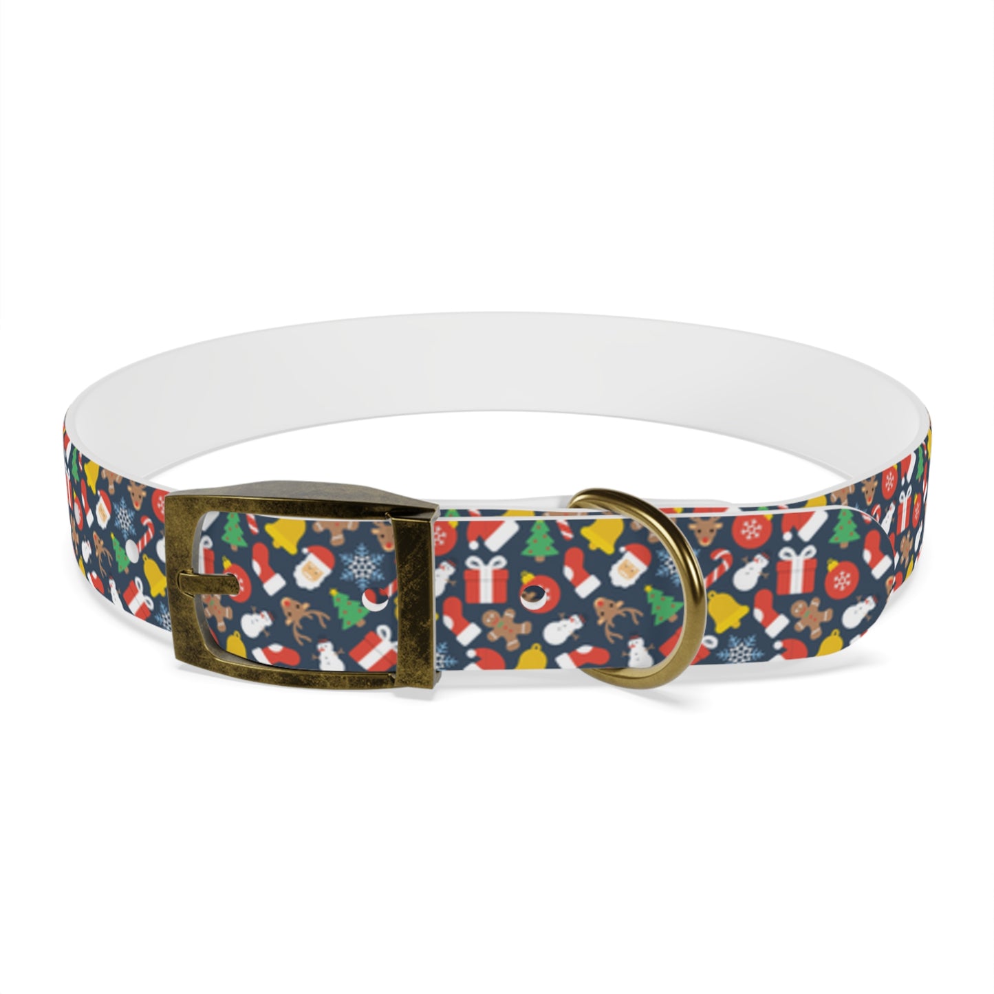 Holly Jolly Hypoallergenic Christmas Dog Collar -Choose Buckle Finish