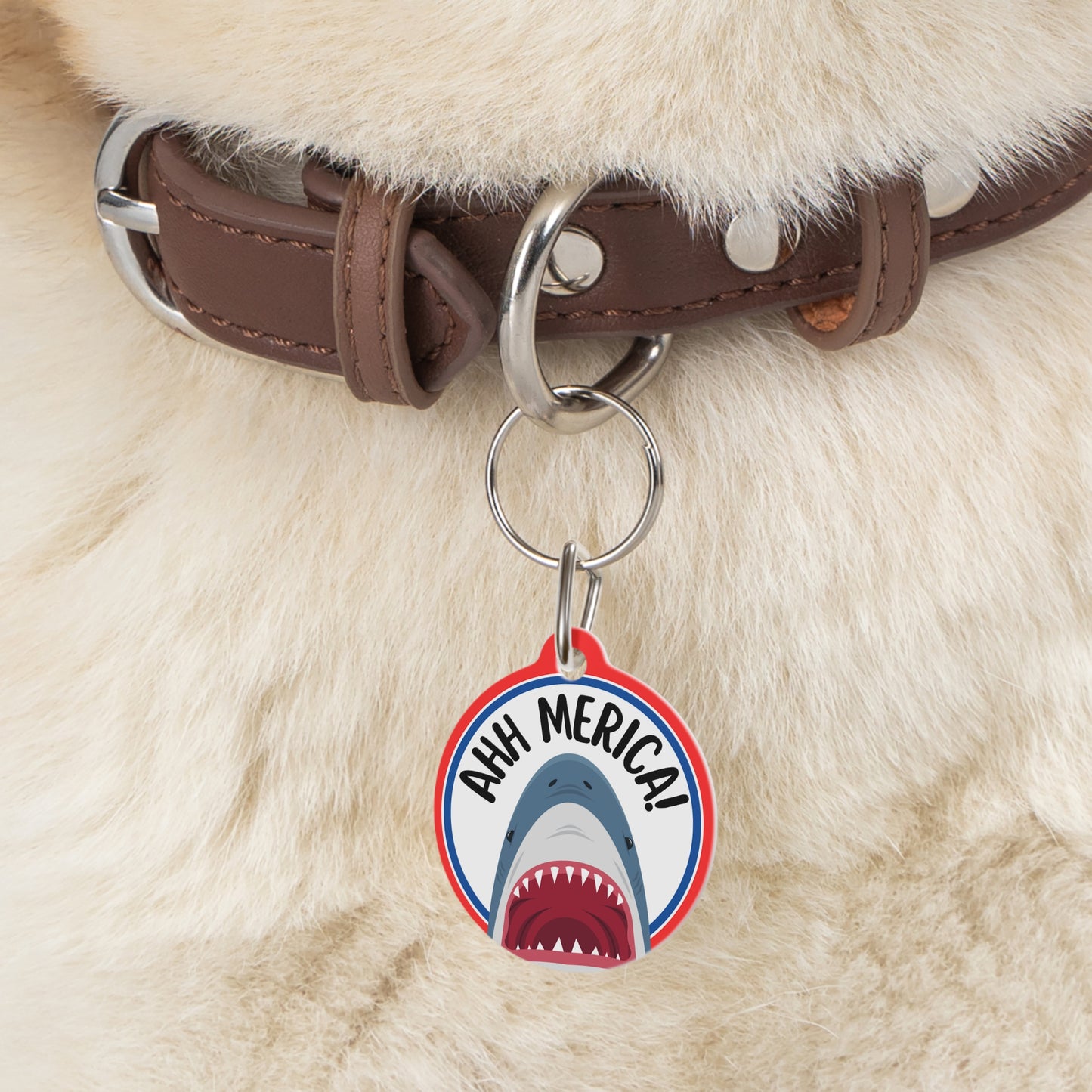 Shark Patriotic AHHMerica Personalized Pet Tag Tag