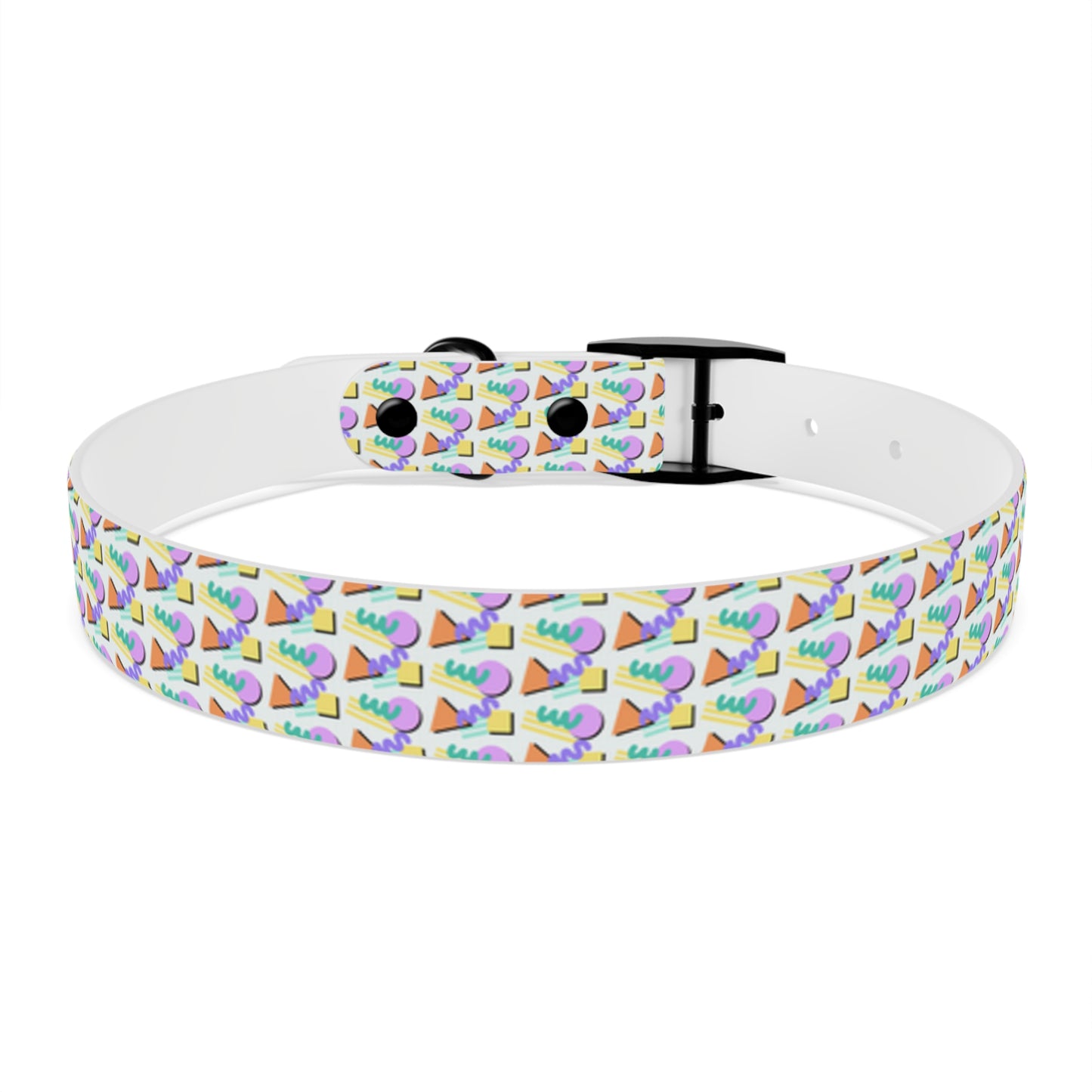 90s Kid Geometric Hypoallergenic Dog Collar -Choose Buckle Finish