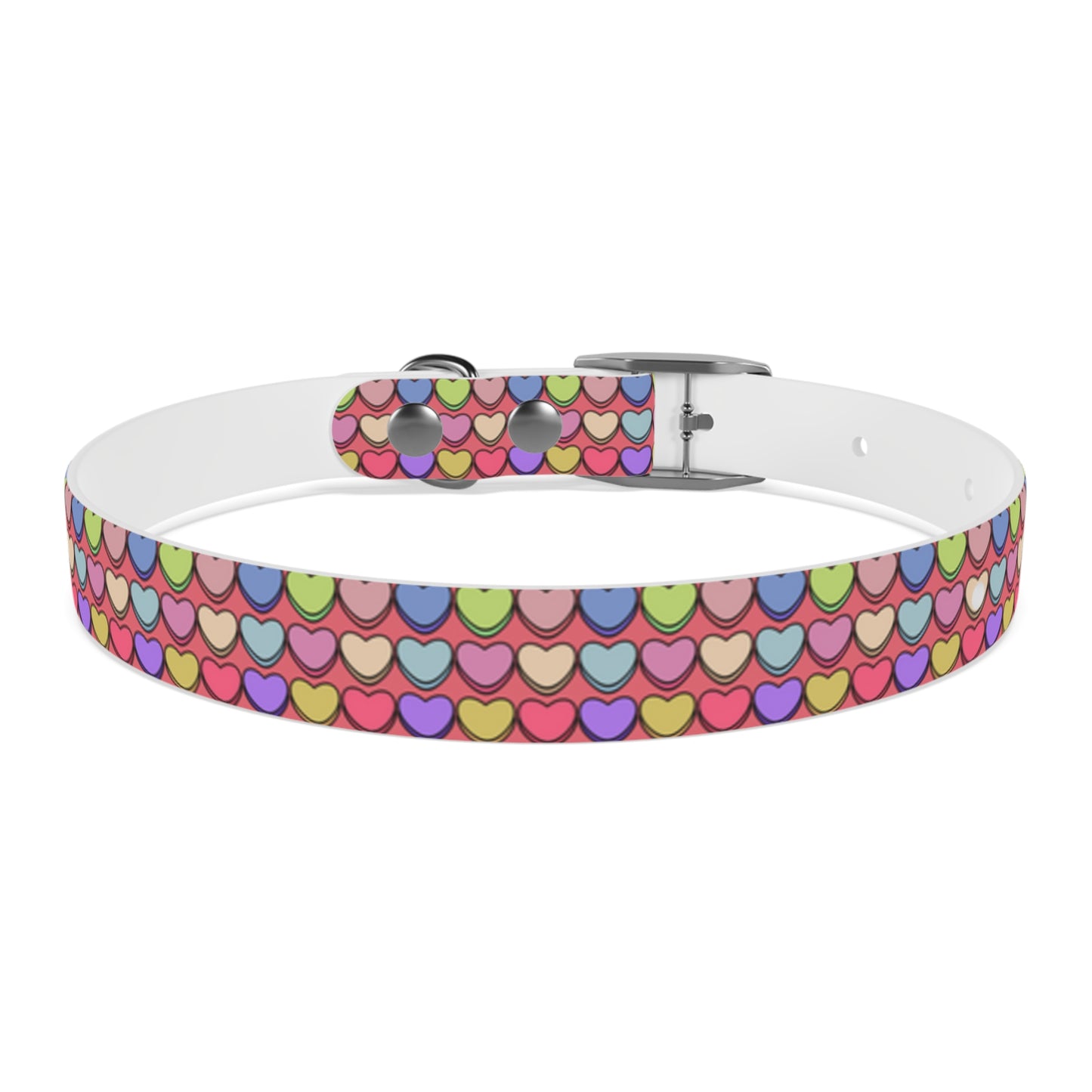 Candy Hearts Valentine's Day Hypoallergenic Dog Collar -Choose Buckle Finish