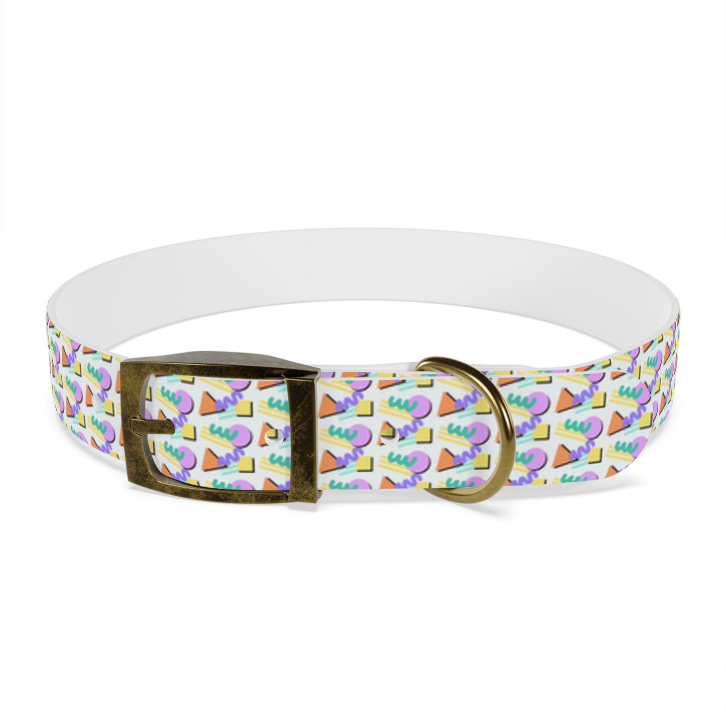 90s Kid Geometric Hypoallergenic Dog Collar -Choose Buckle Finish