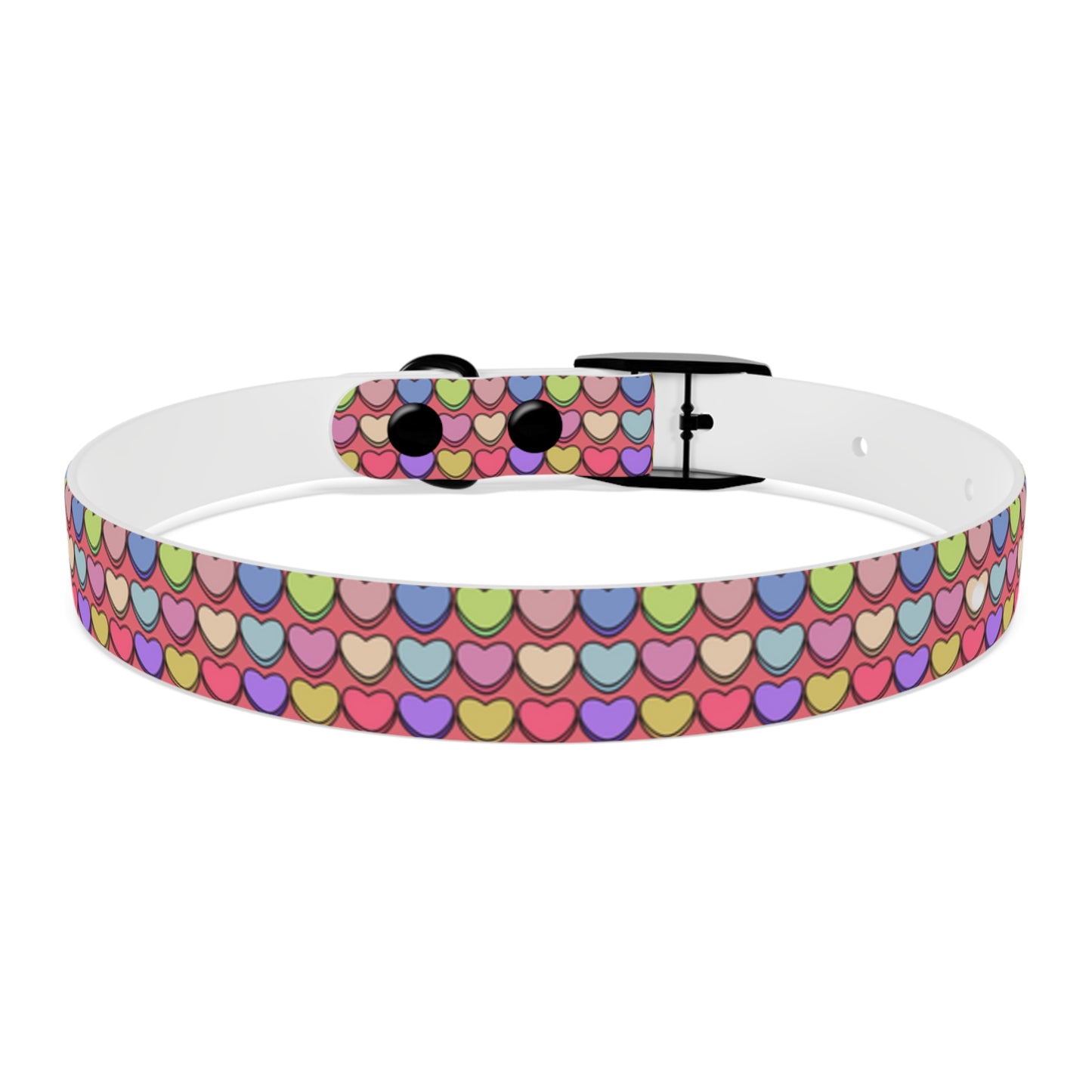 Candy Hearts Valentine's Day Hypoallergenic Dog Collar -Choose Buckle Finish