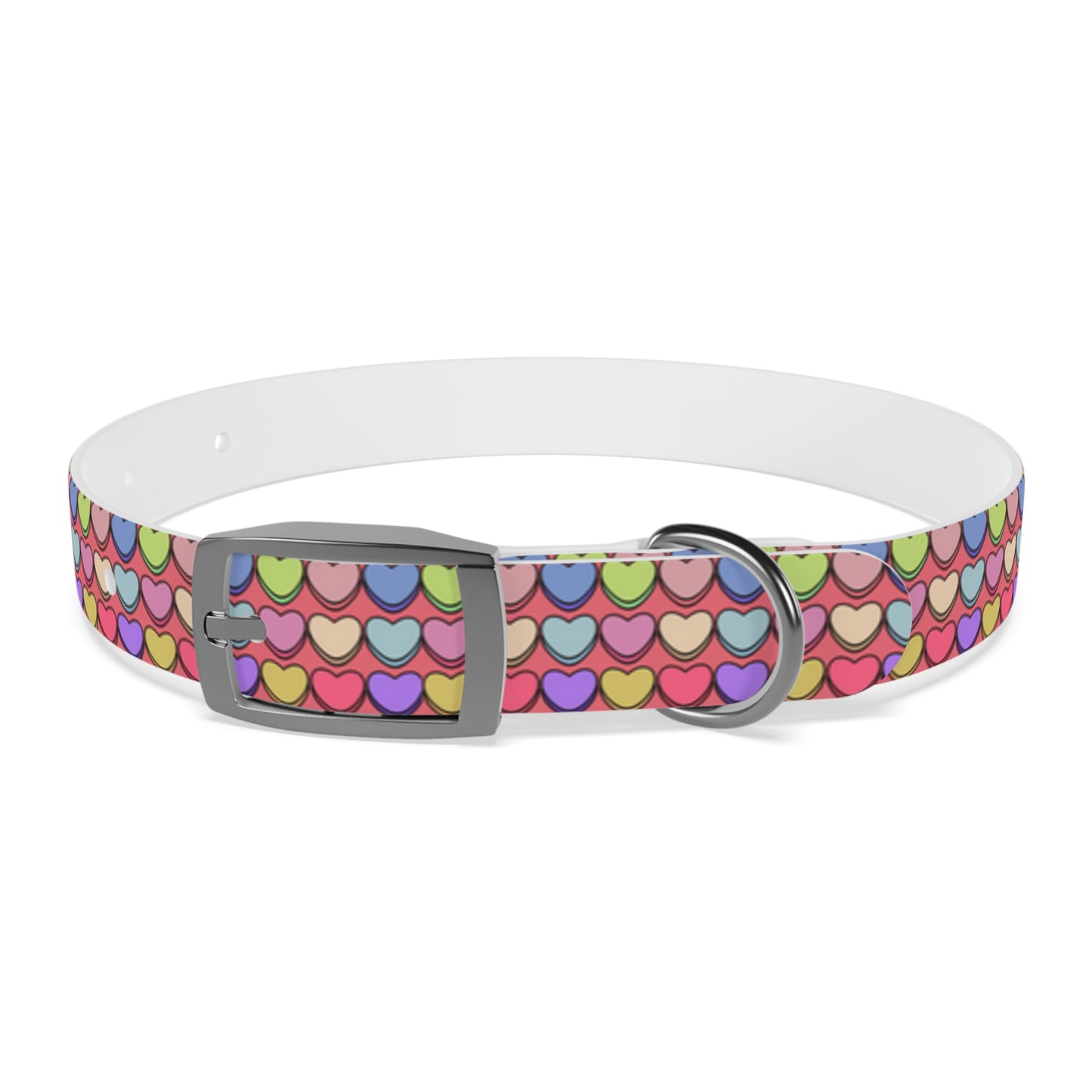 Candy Hearts Valentine's Day Hypoallergenic Dog Collar -Choose Buckle Finish