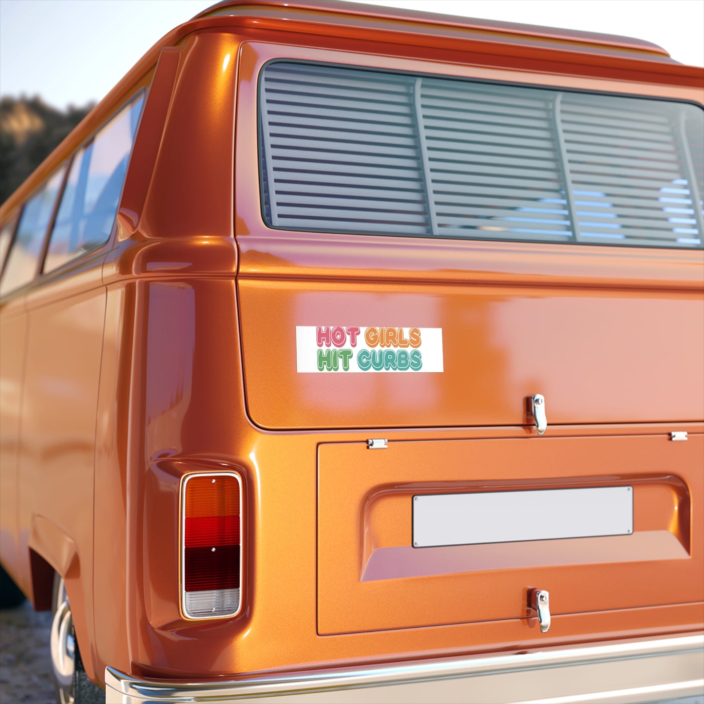 Hot Girls Hit Curbs Bumper Sticker Funny