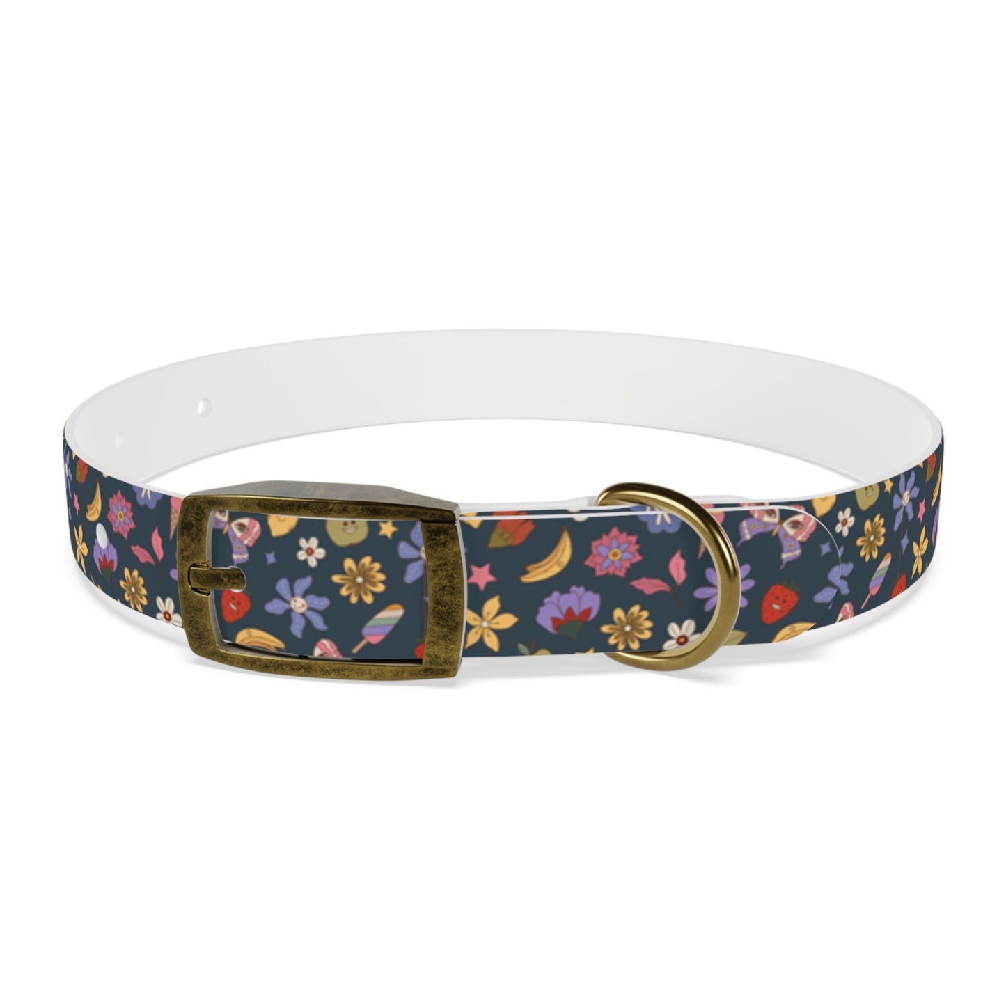 Flutter Bloom Floral Hypoallergenic Dog Collar -Choose Buckle Finish