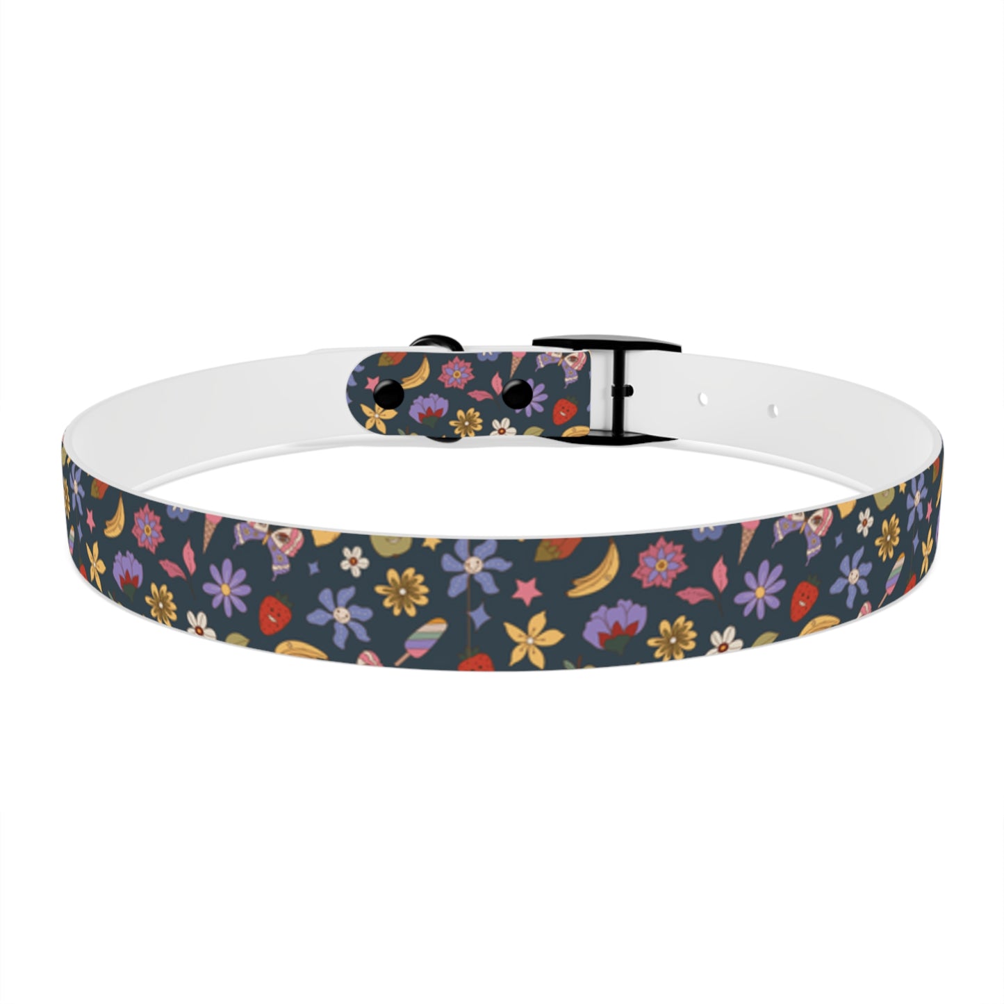 Flutter Bloom Floral Hypoallergenic Dog Collar -Choose Buckle Finish