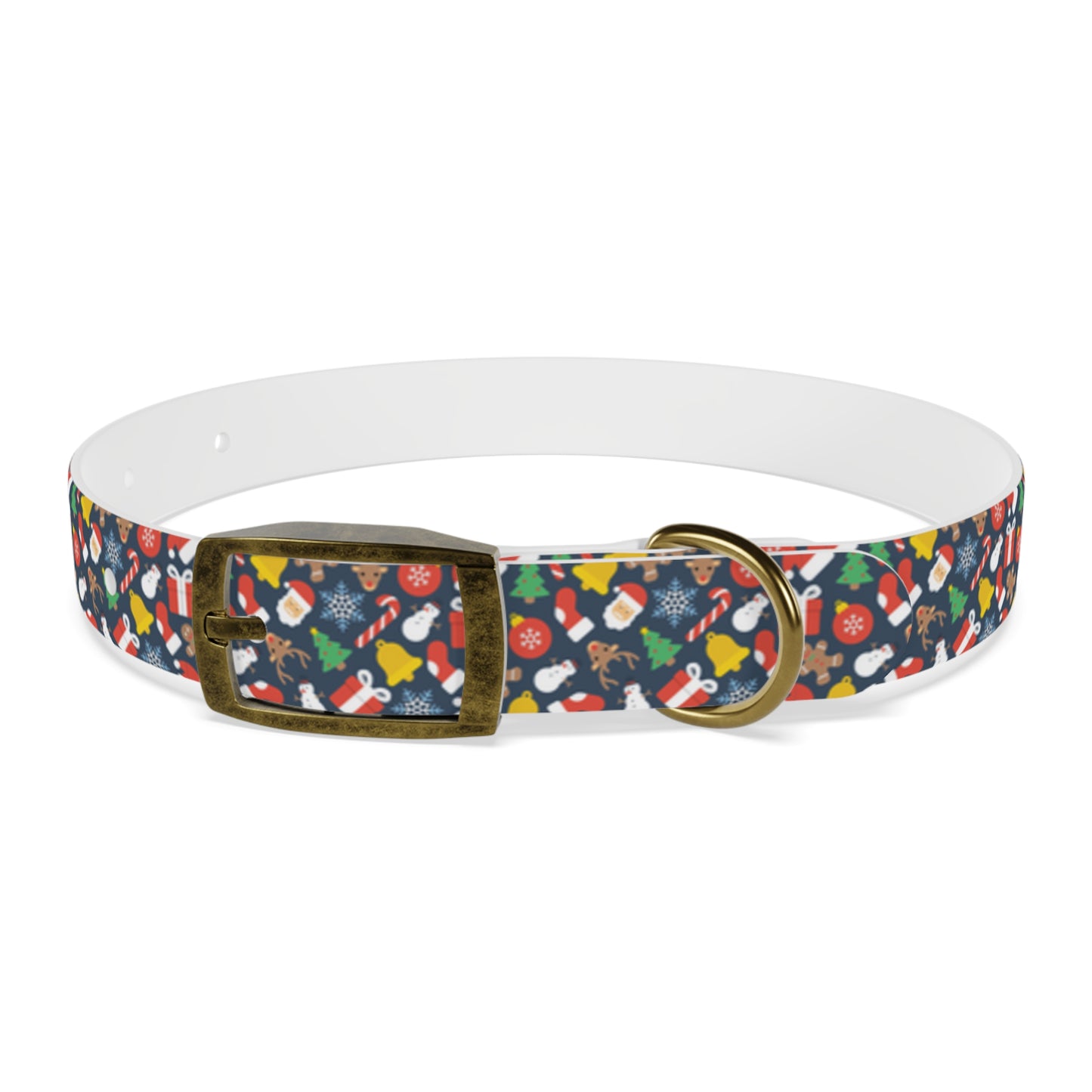 Holly Jolly Hypoallergenic Christmas Dog Collar -Choose Buckle Finish