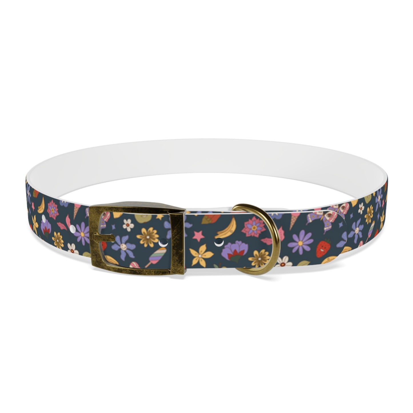 Flutter Bloom Floral Hypoallergenic Dog Collar -Choose Buckle Finish