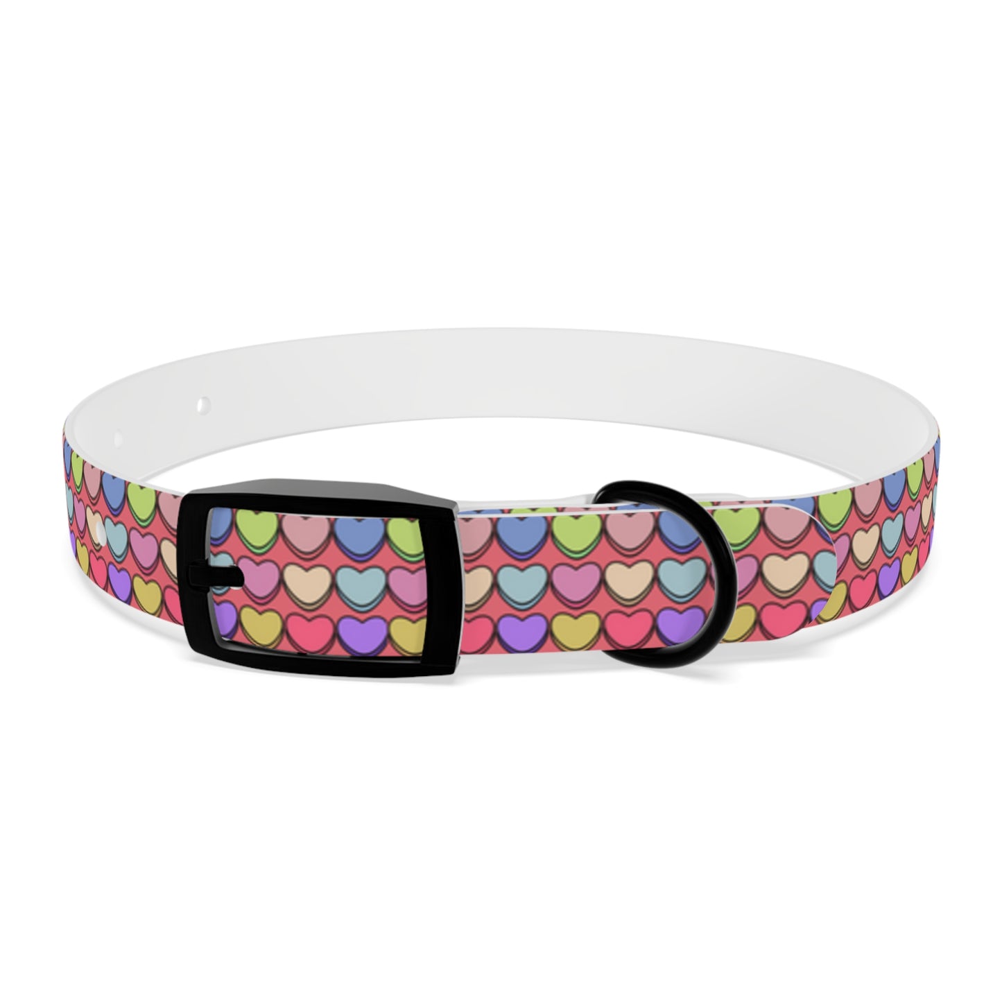 Candy Hearts Valentine's Day Hypoallergenic Dog Collar -Choose Buckle Finish