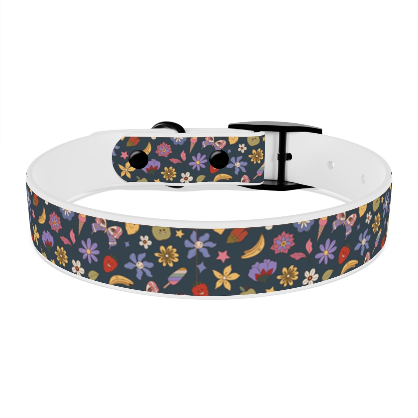 Flutter Bloom Floral Hypoallergenic Dog Collar -Choose Buckle Finish
