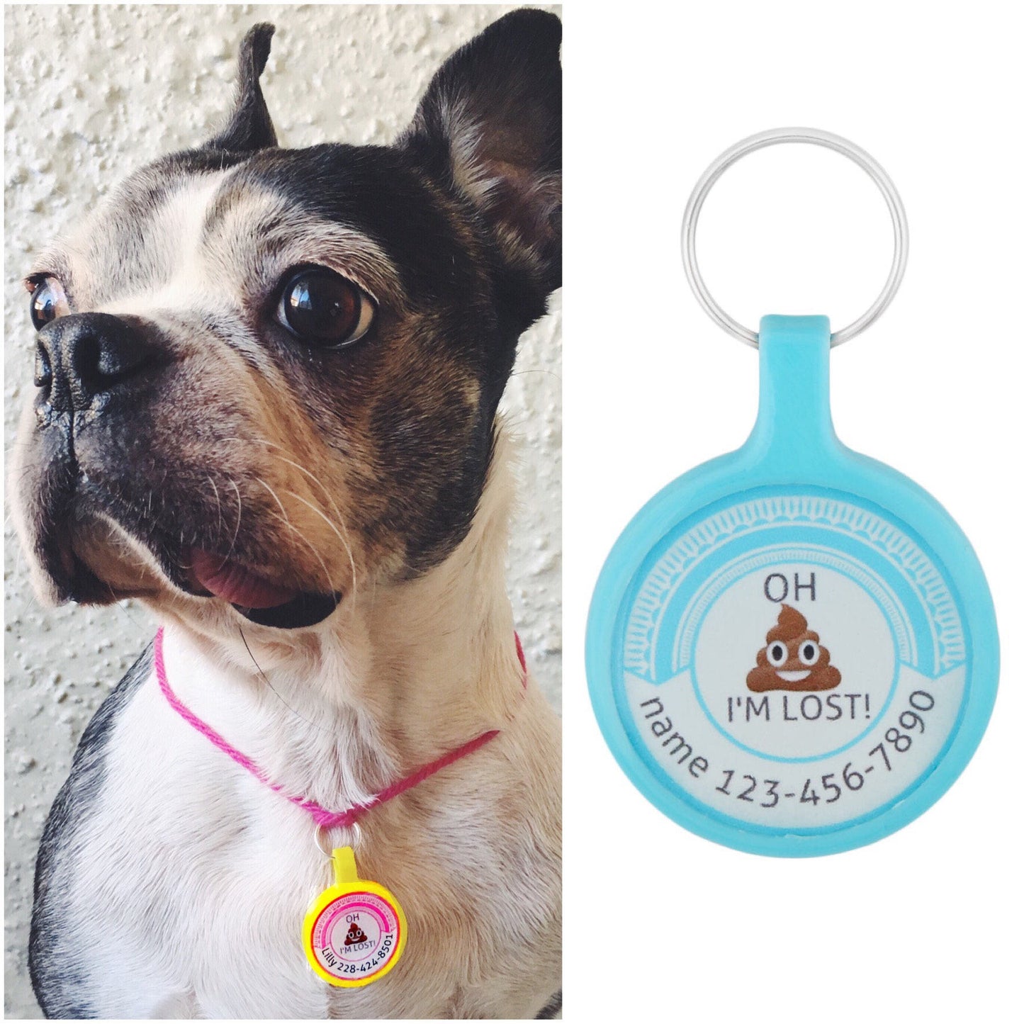 Oh Shit, I'm Lost! Personalized Dog ID Pet Tag Custom Pet Tag You Choose Tag Size & Colors, More Colors!