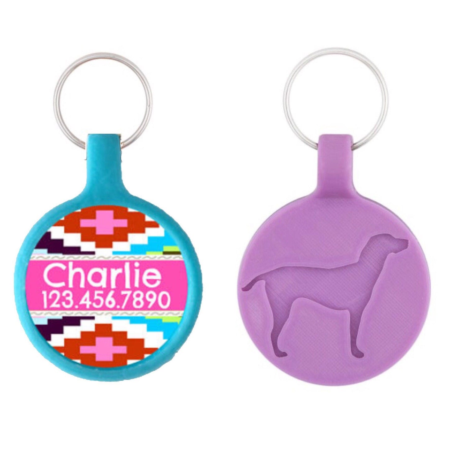 Wanderlust Personalized Dog ID Pet Tag Custom Pet Tag You Choose Tag Size & Colors (5 Colors!)