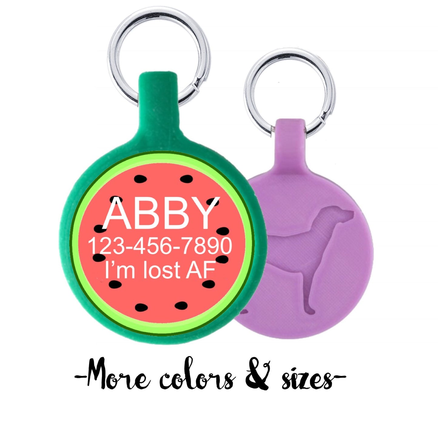 Watermelon Cute Pet ID Tag Eco Friendly Tag for Dogs and Cats 3D