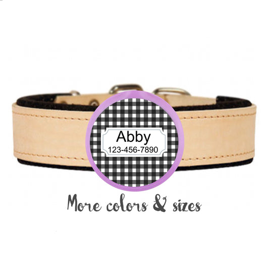 Personalized Gingham Twist-On Dog Tag, Dog Name Tag, Dog Name Tag Cute, Dog Name Tag, Dog Name Tag Collar, Silver Dog Tag Charm, ID