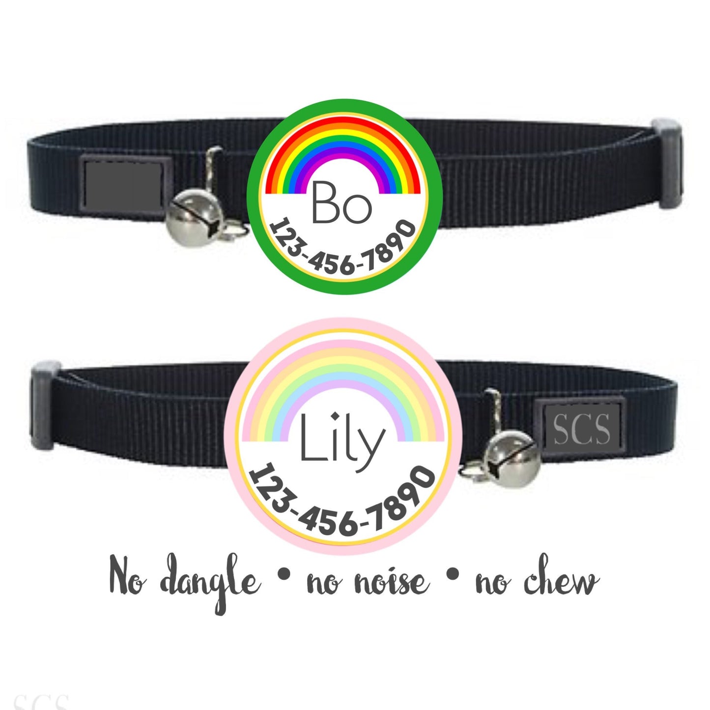 Rainbow TWIST TAG- Silent, Eco-Friendly, Ringless ID Tag for Cats and Dogs