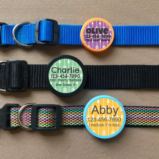 Boho Arrows TWIST TAG- Silent, Eco-Friendly, Ringless ID Tag for Cats and Dogs.