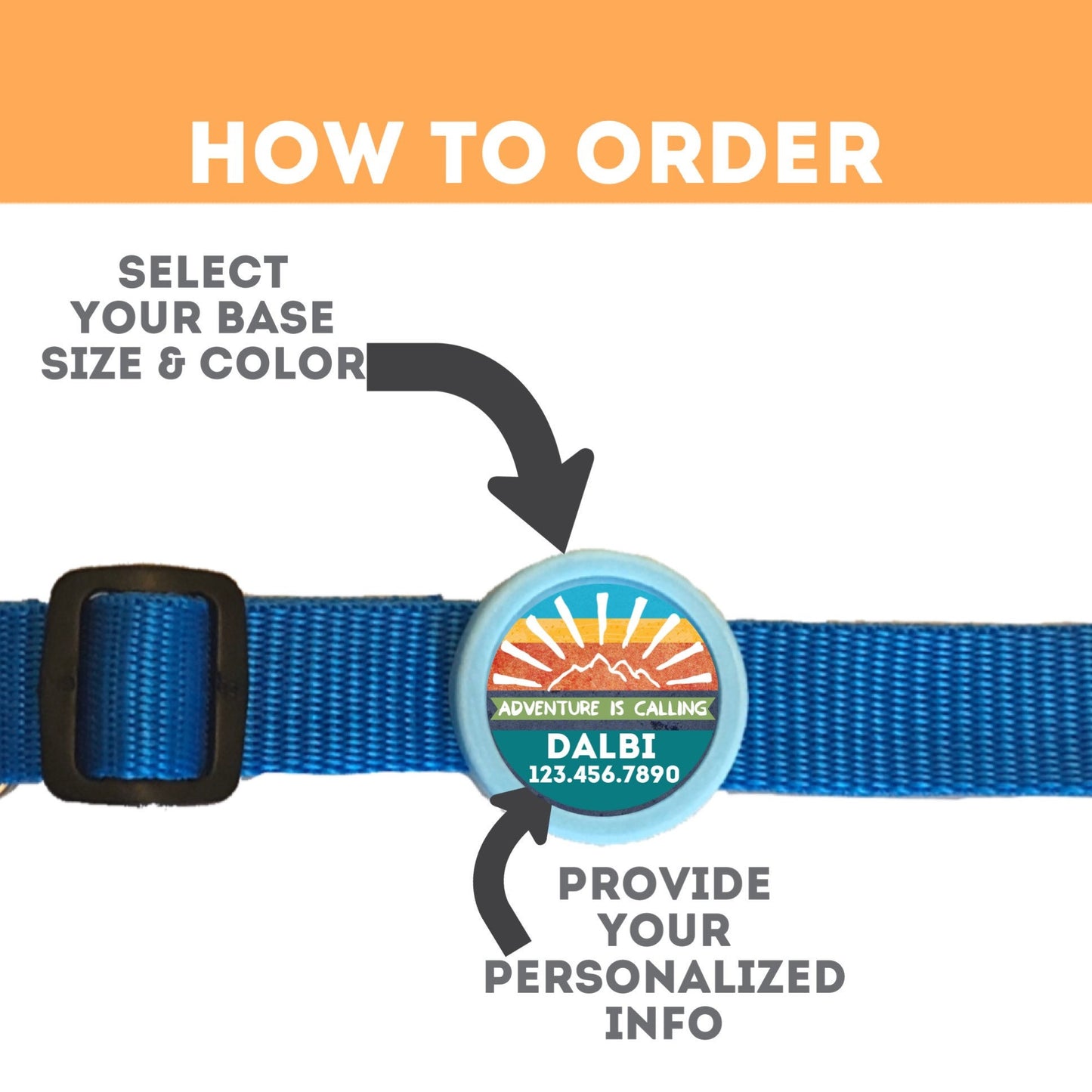 Adventure Is Calling Tag- Silent, Eco-Friendly, Ringless ID Tag for Cats and Dogs that love the outdoors
