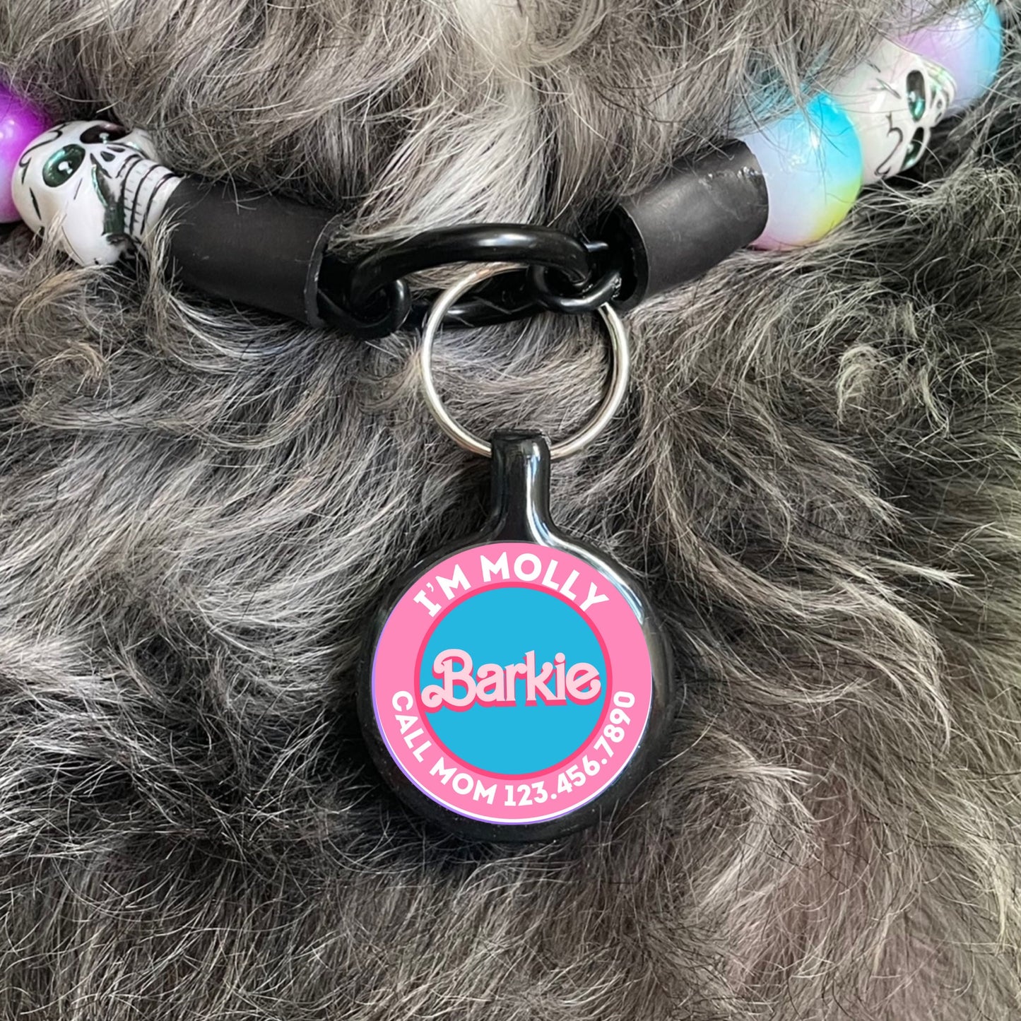 Barkie Pet ID Tag for Dogs Charm or Personalized Barbie & Ken