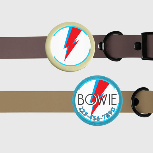 Bowie Ziggy Stardust Tag- Silent, Eco-Friendly, Ringless ID Tag for Cats and Dogs