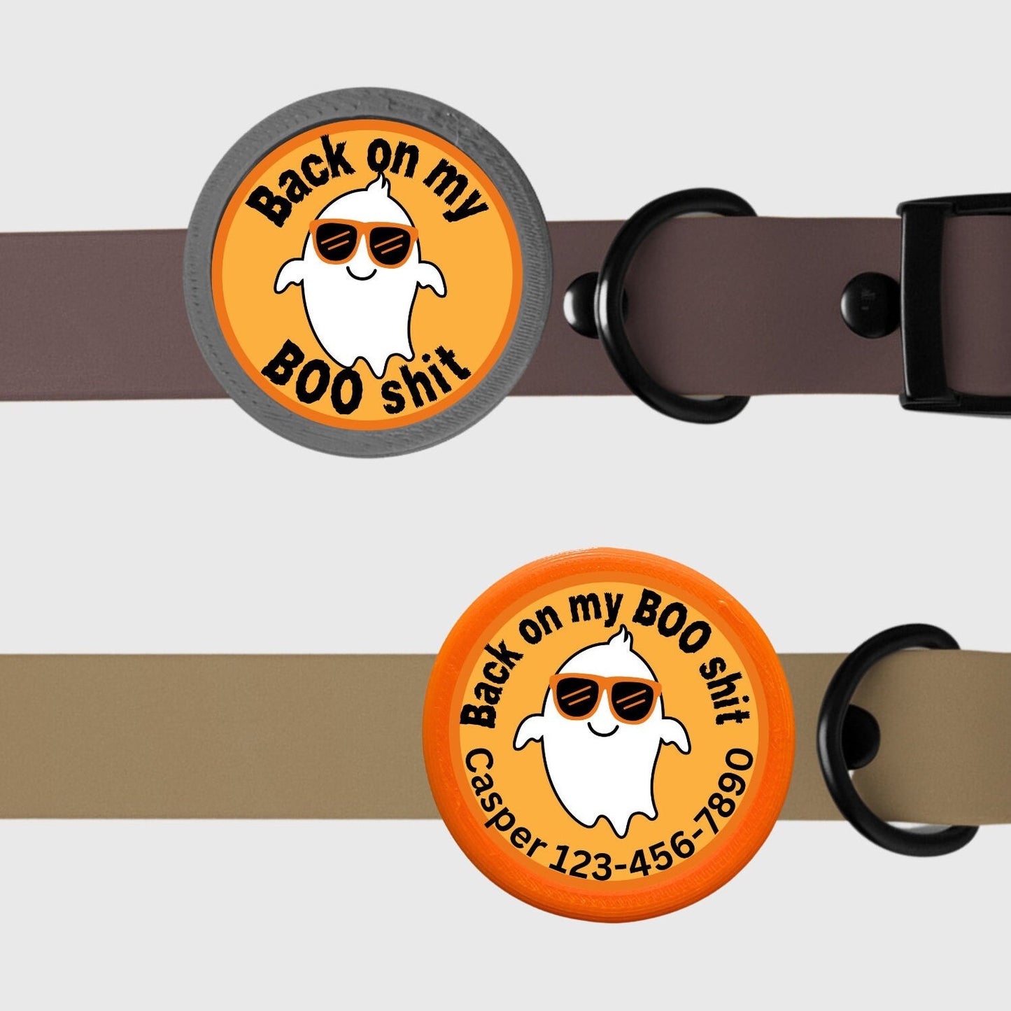 Halloween Ghost Funny Pet ID Tag for Dogs and Cats