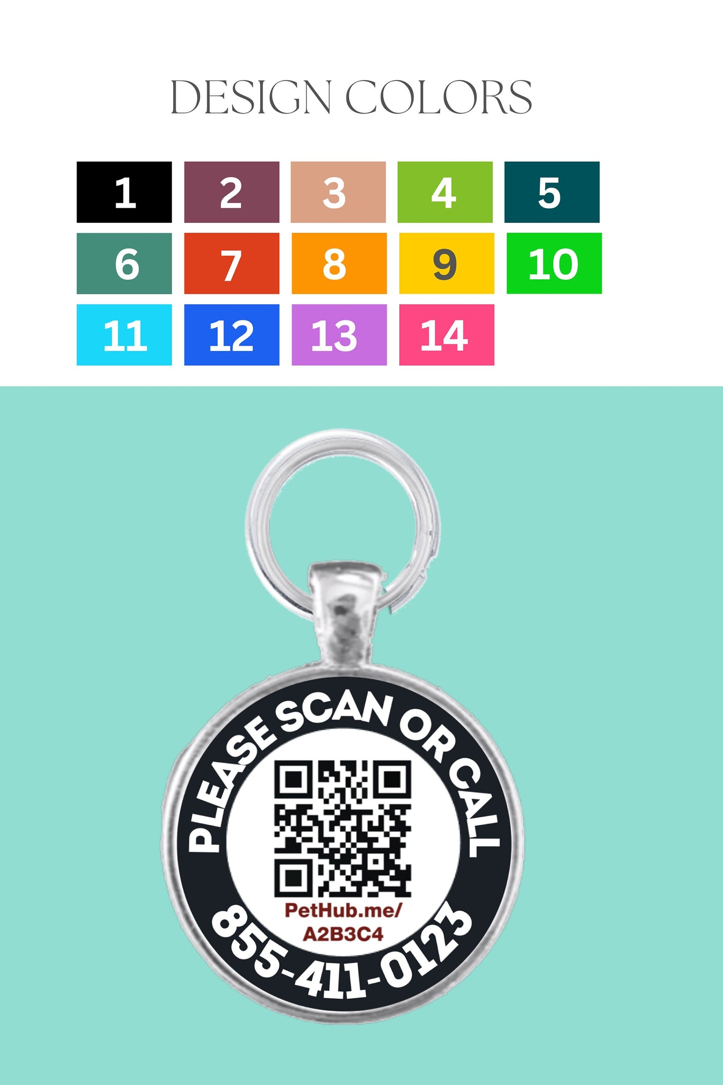 QR Code Dog Tag Cat ID Free PetHub Profile and Lost Pet Hotline- non personalized